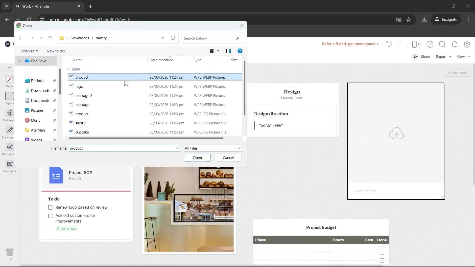 Creating a board screenshot