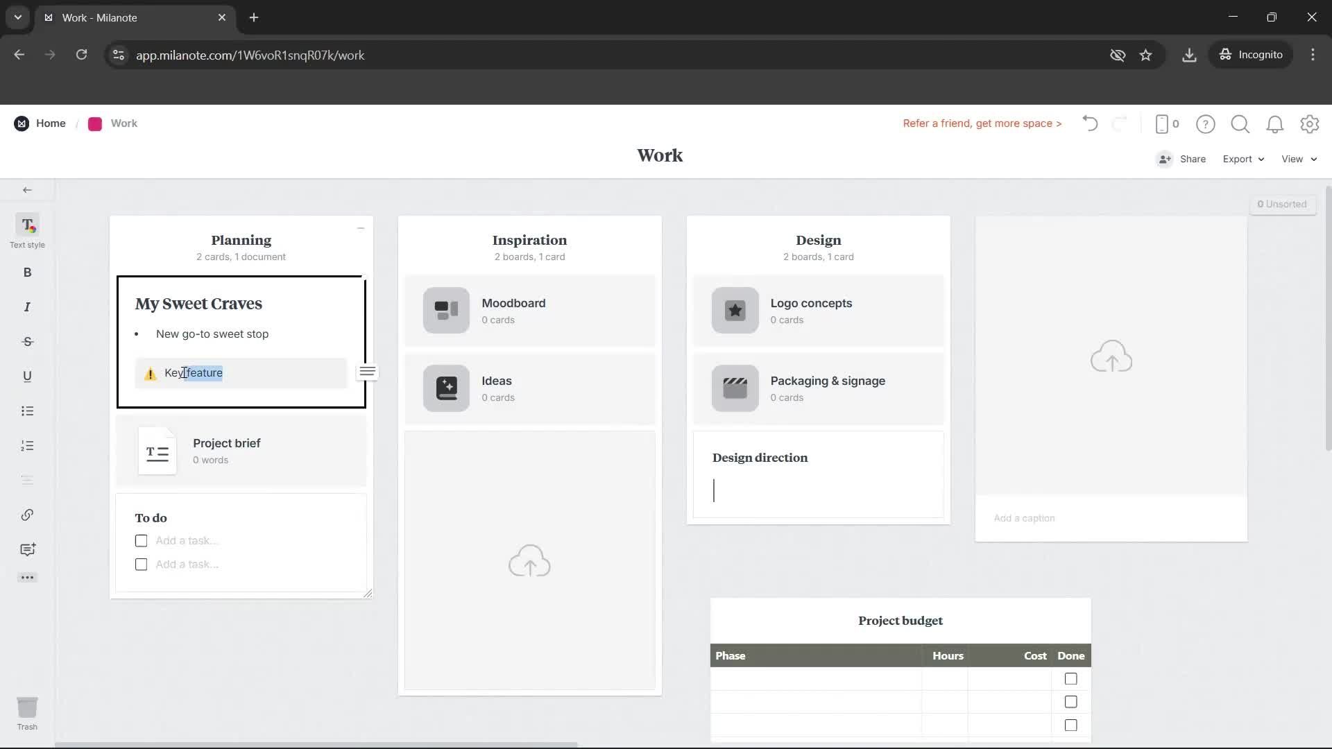 Creating a board screenshot