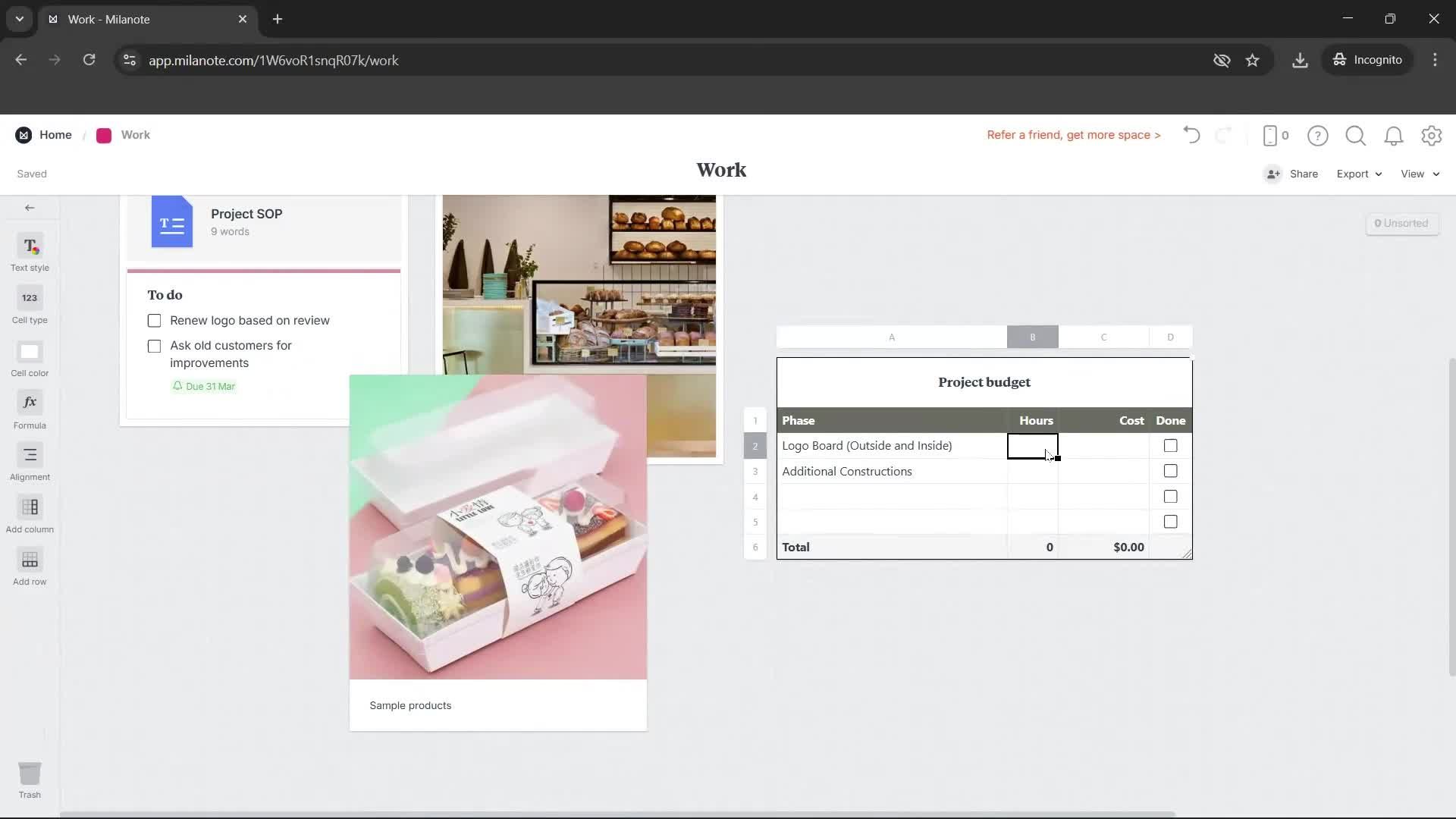 Creating a board screenshot