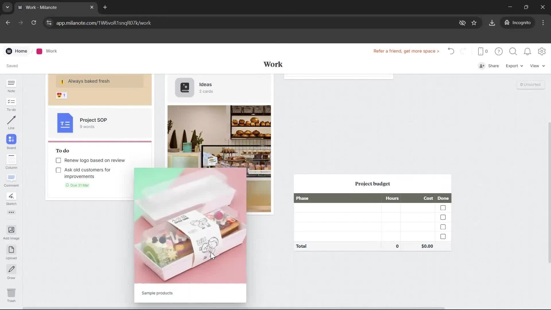 Creating a board screenshot