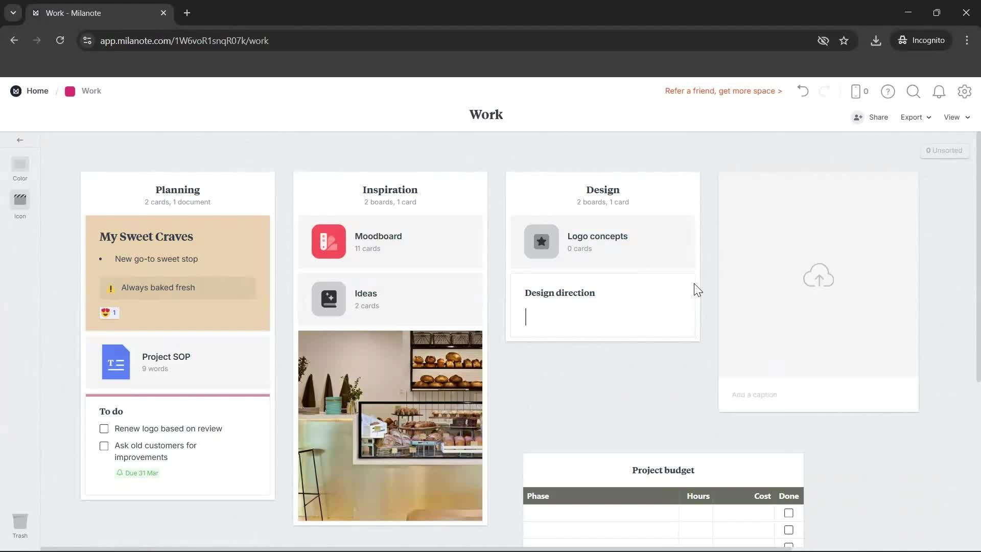 Creating a board screenshot
