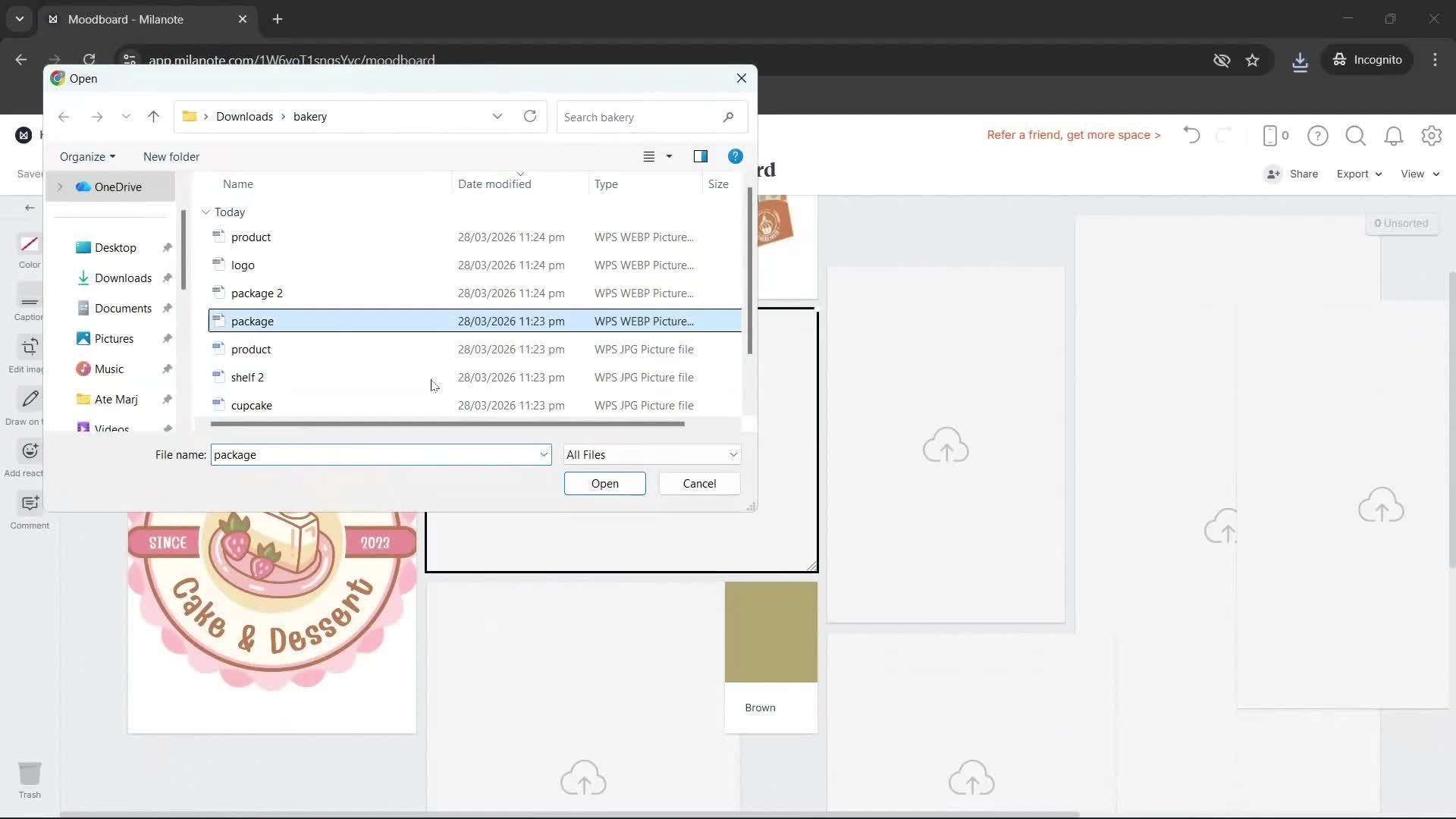 Creating a board screenshot