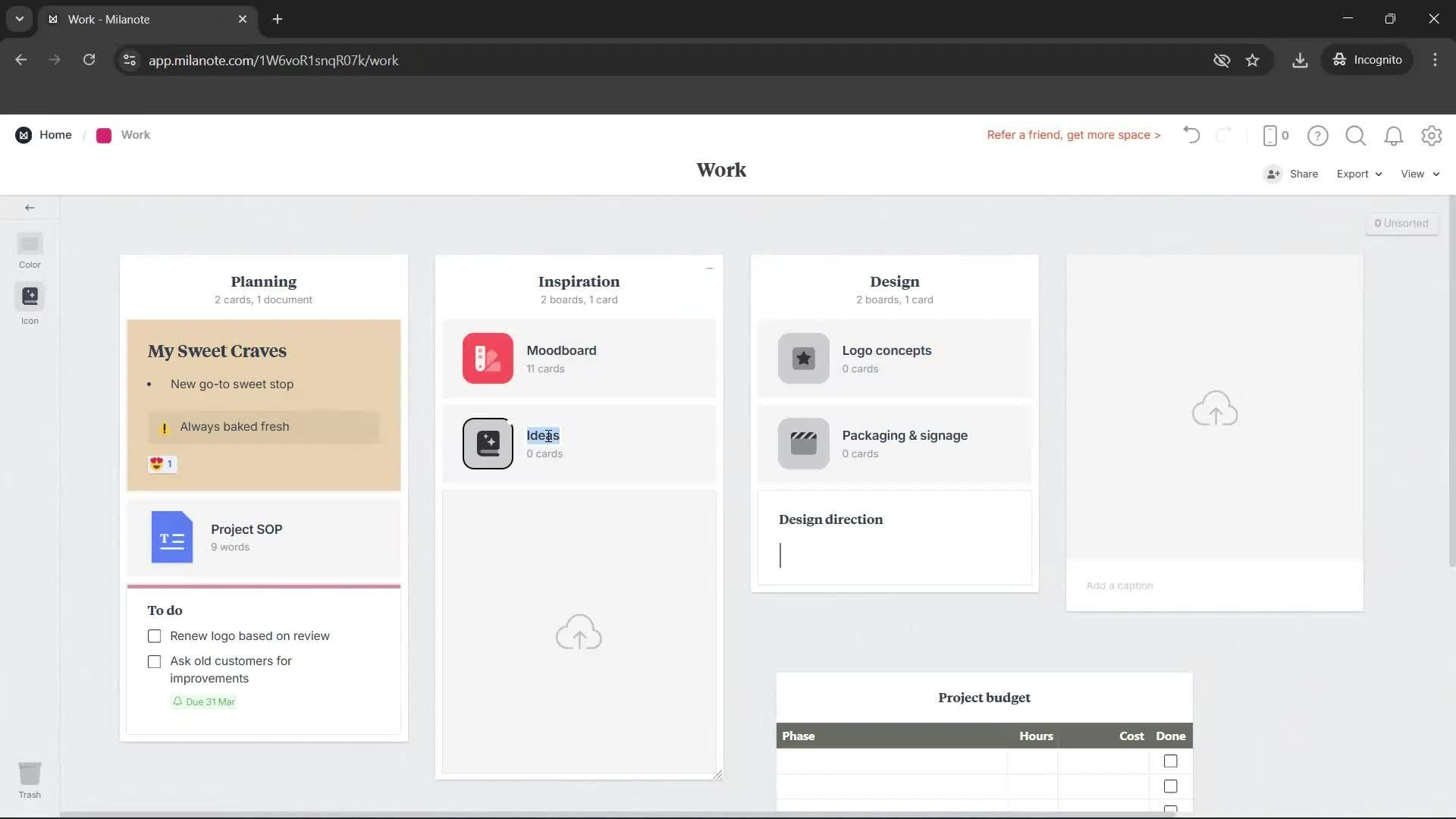 Creating a board screenshot