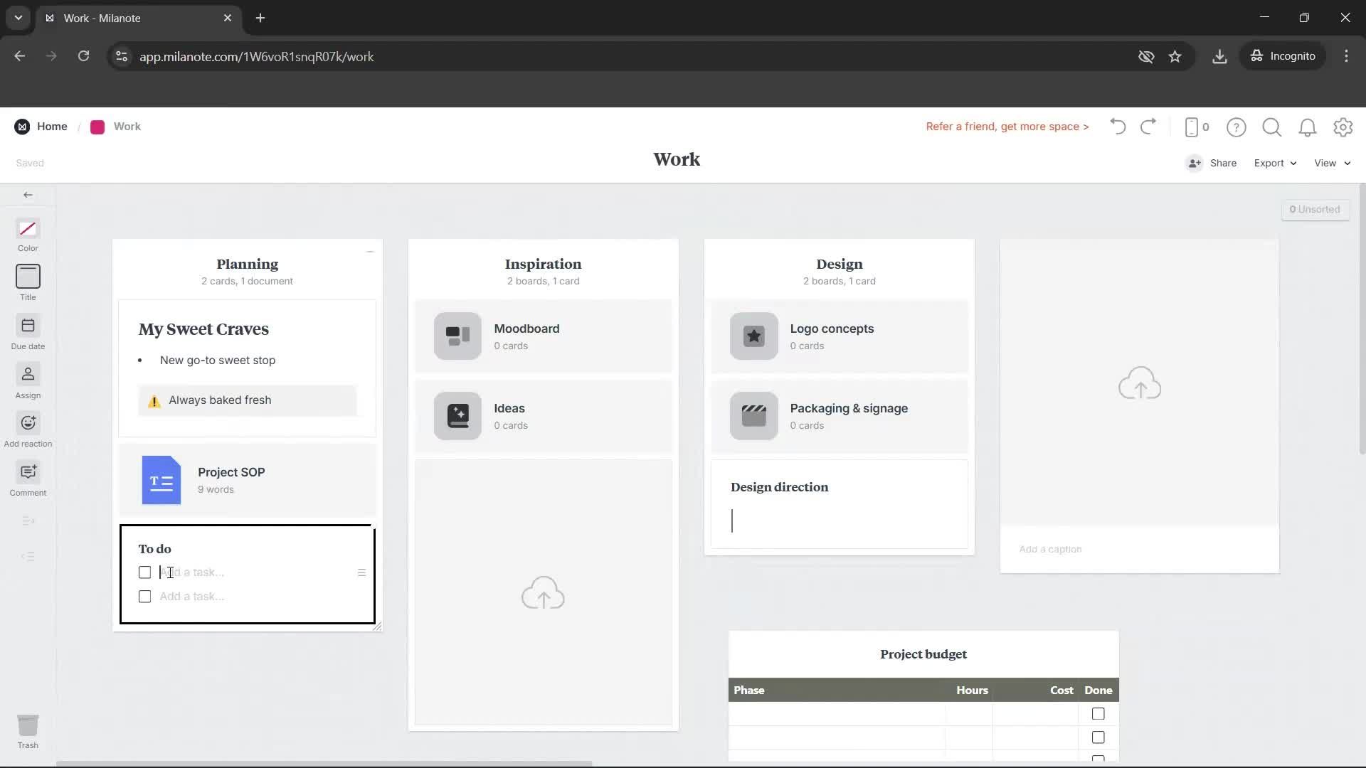 Creating a board screenshot