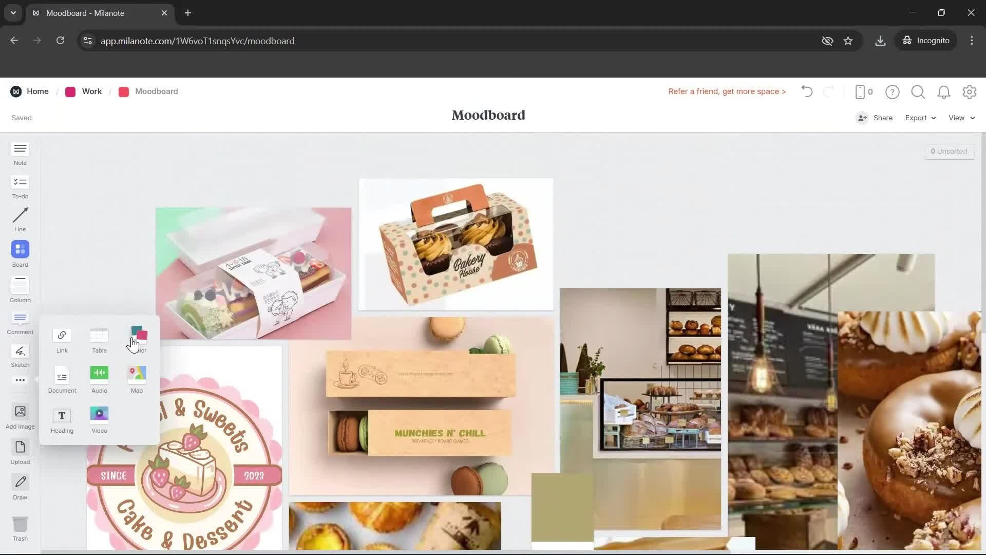 Creating a board screenshot