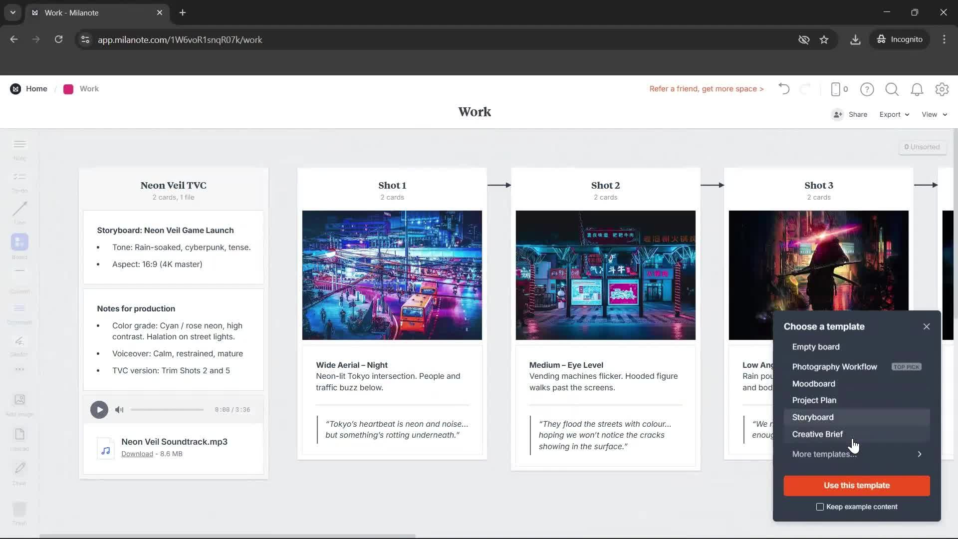 Creating a board screenshot
