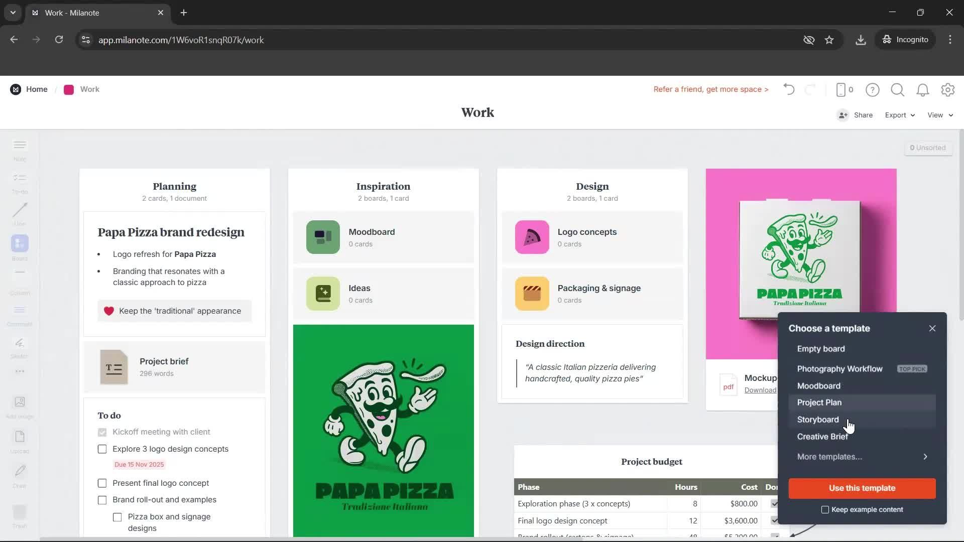 Creating a board screenshot