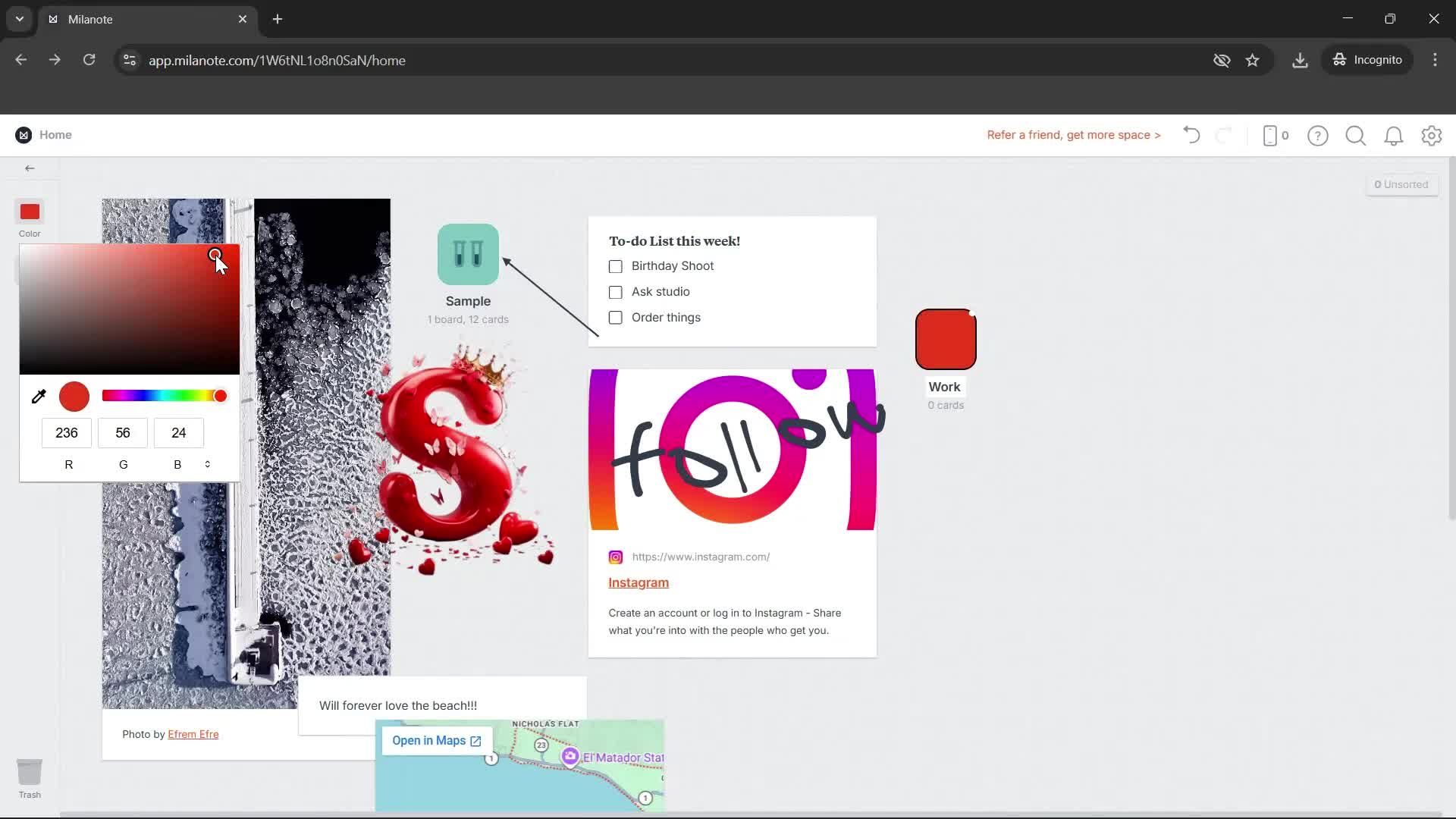Creating a board screenshot