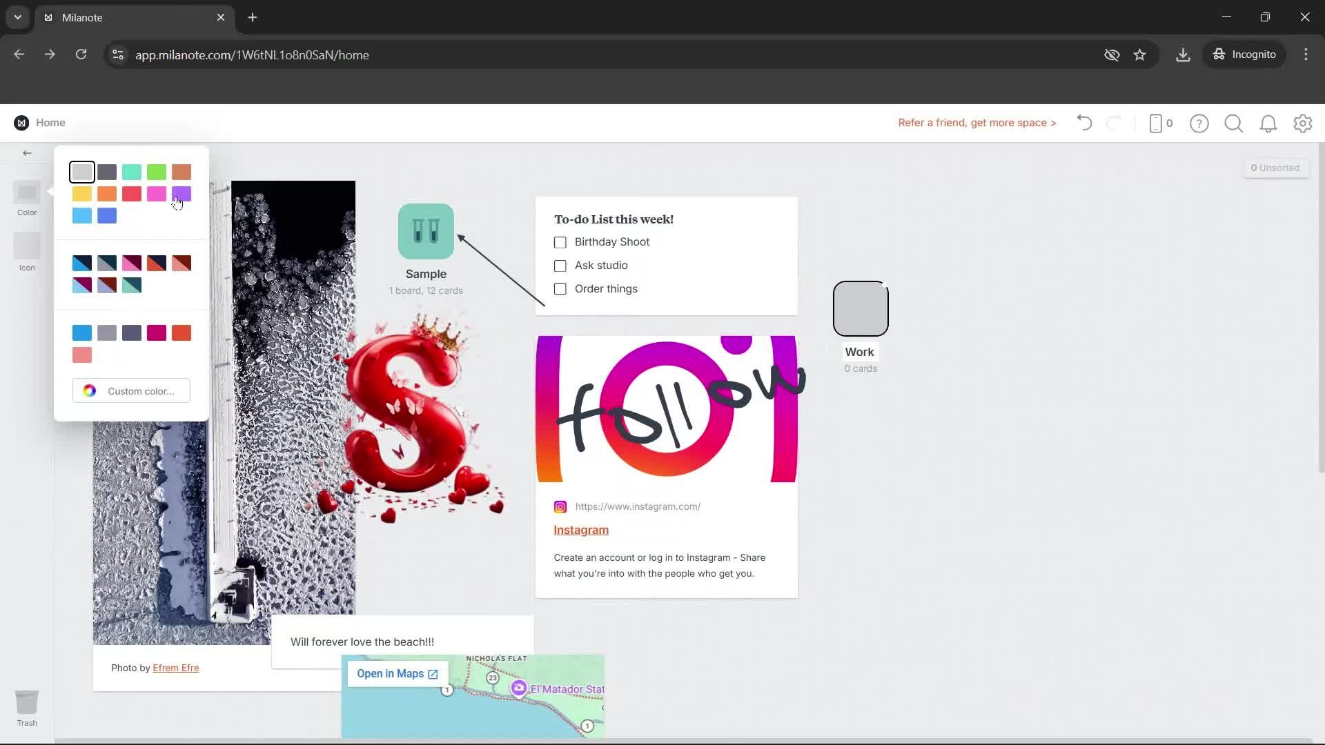 Creating a board screenshot