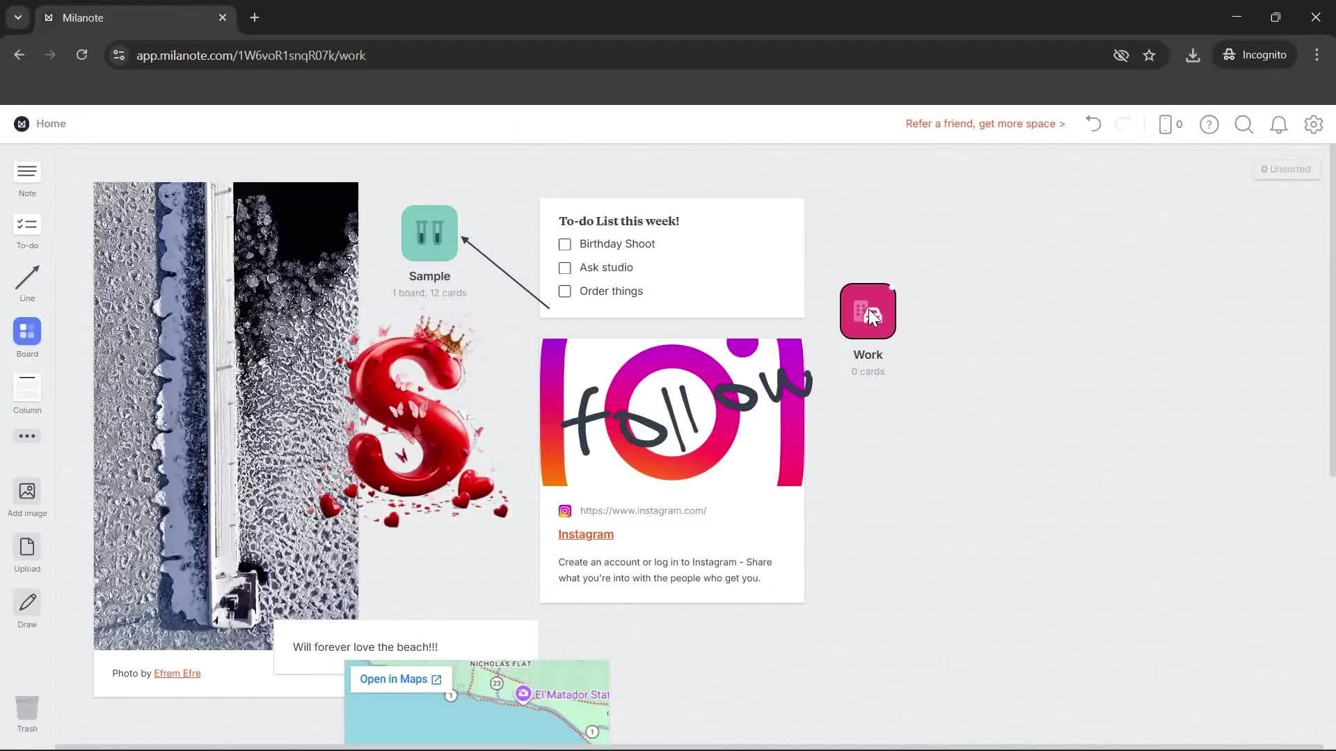 Creating a board screenshot
