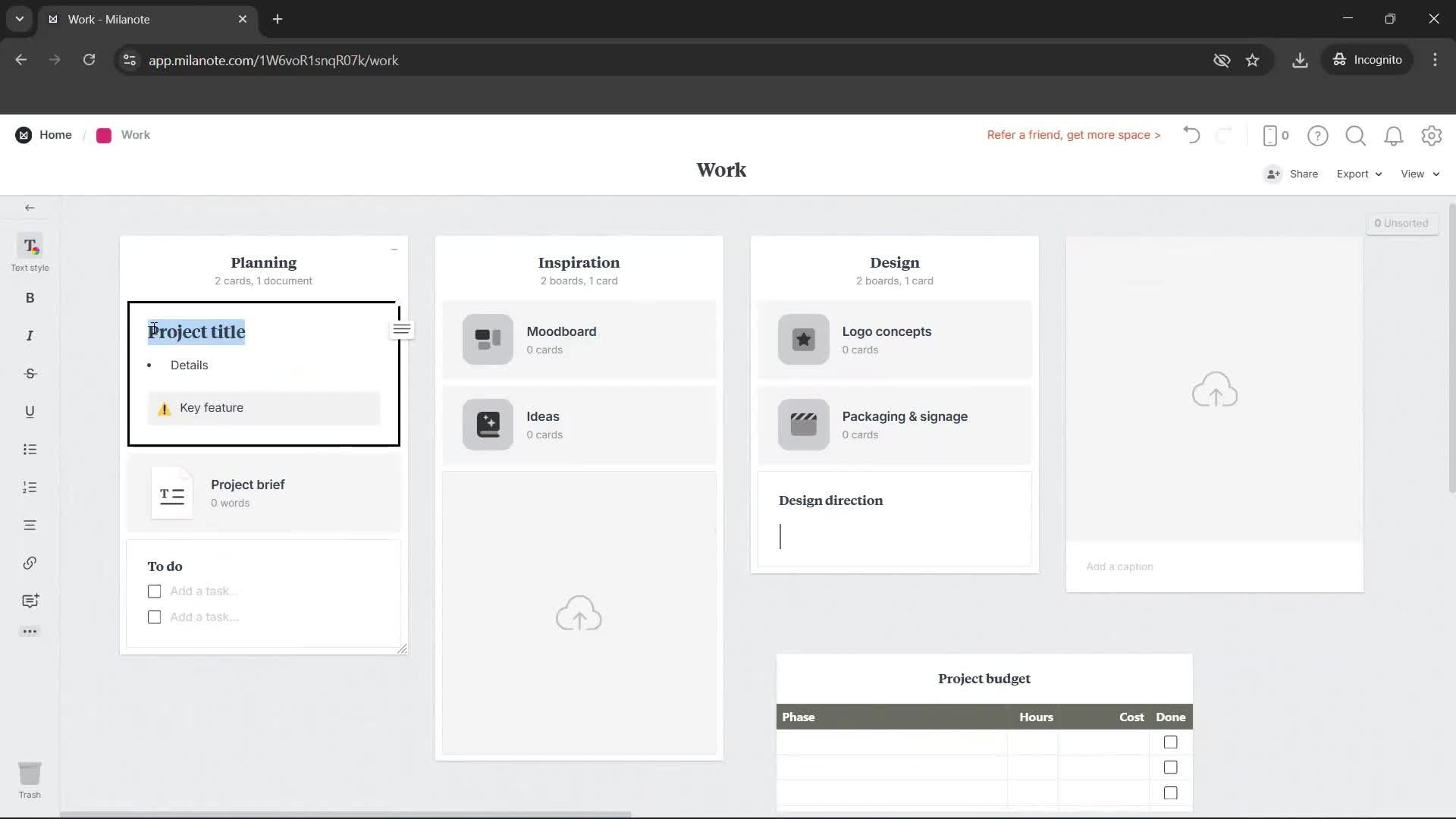 Creating a board screenshot
