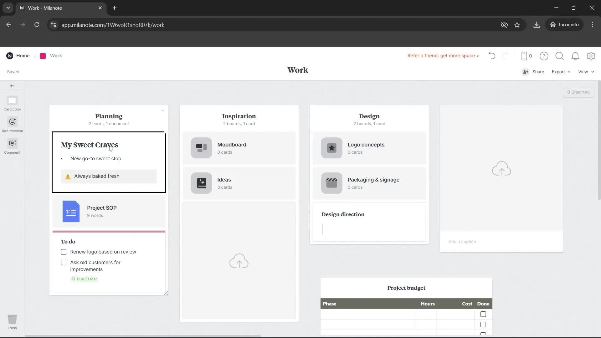 Creating a board screenshot