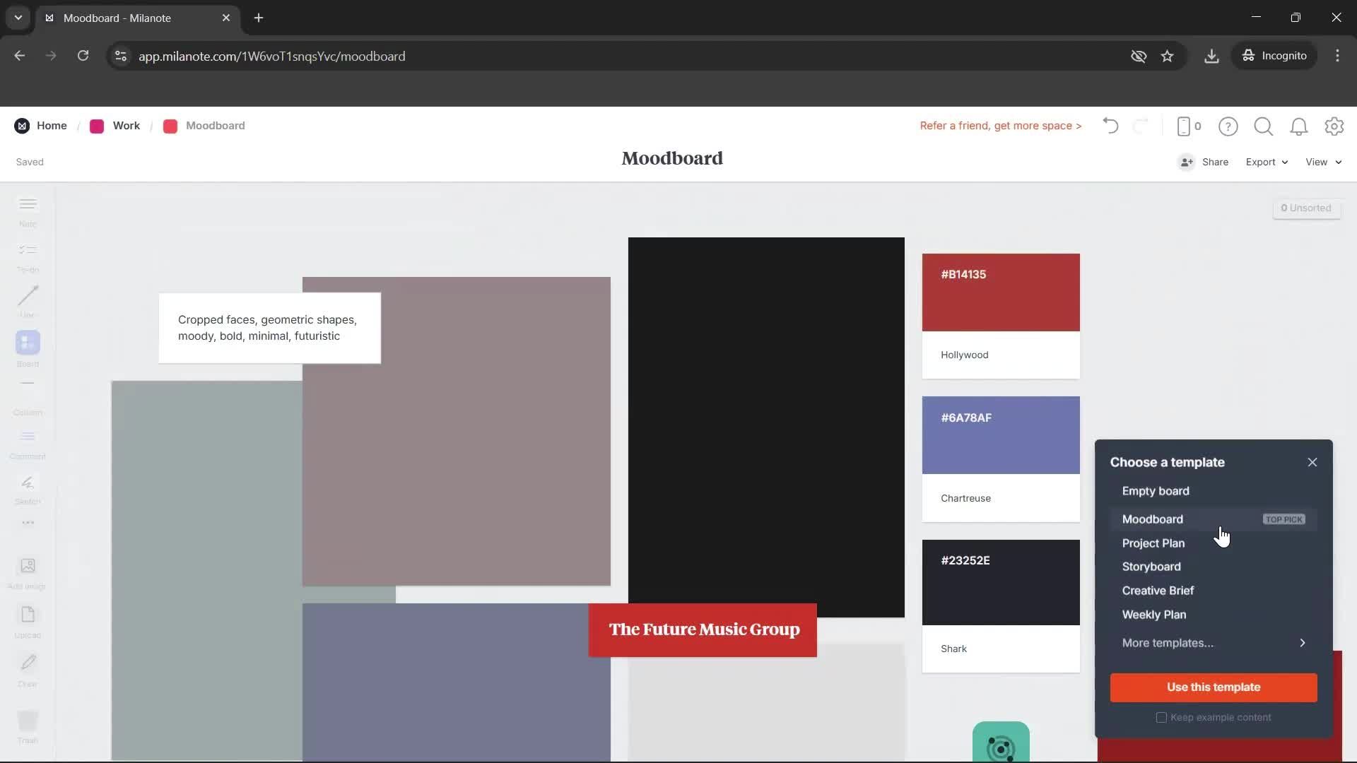 Creating a board screenshot