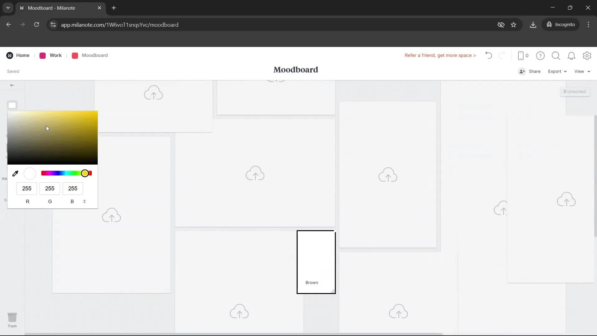 Creating a board screenshot