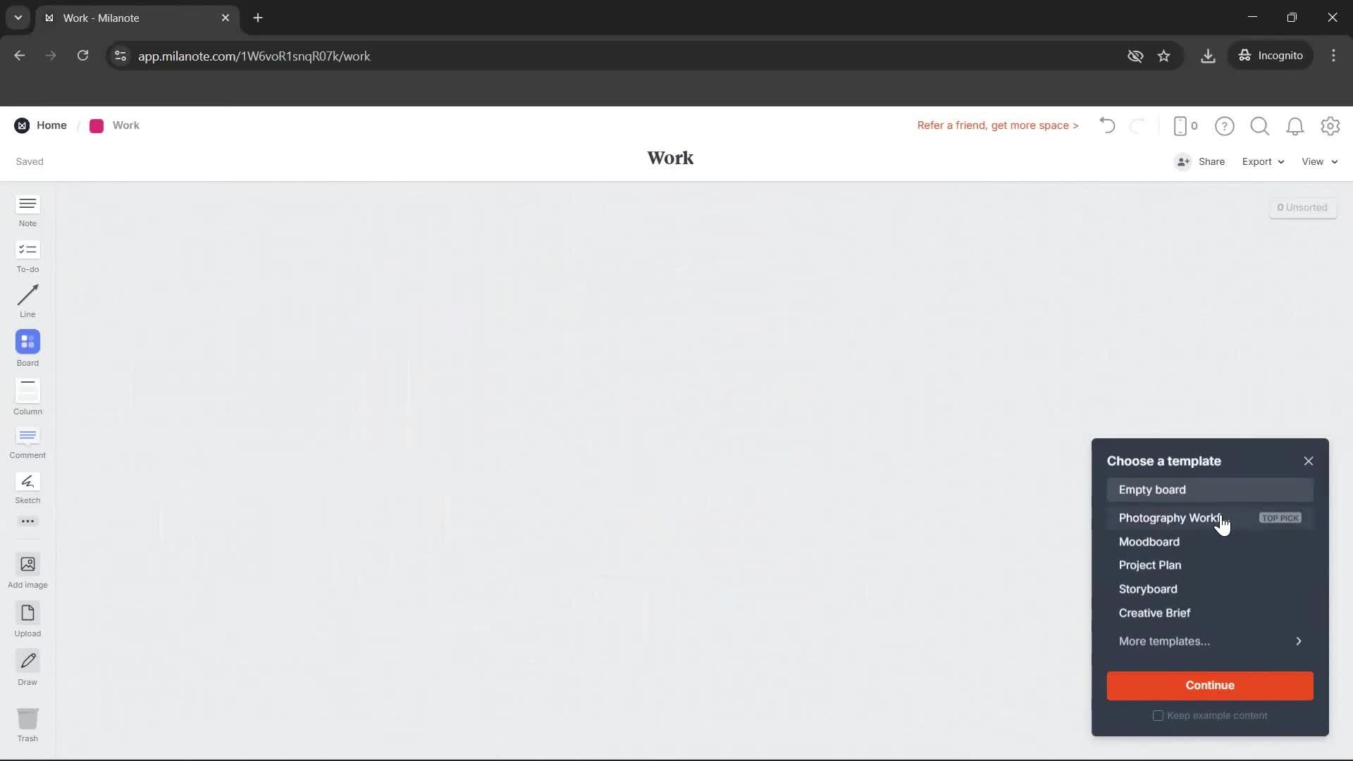 Creating a board screenshot
