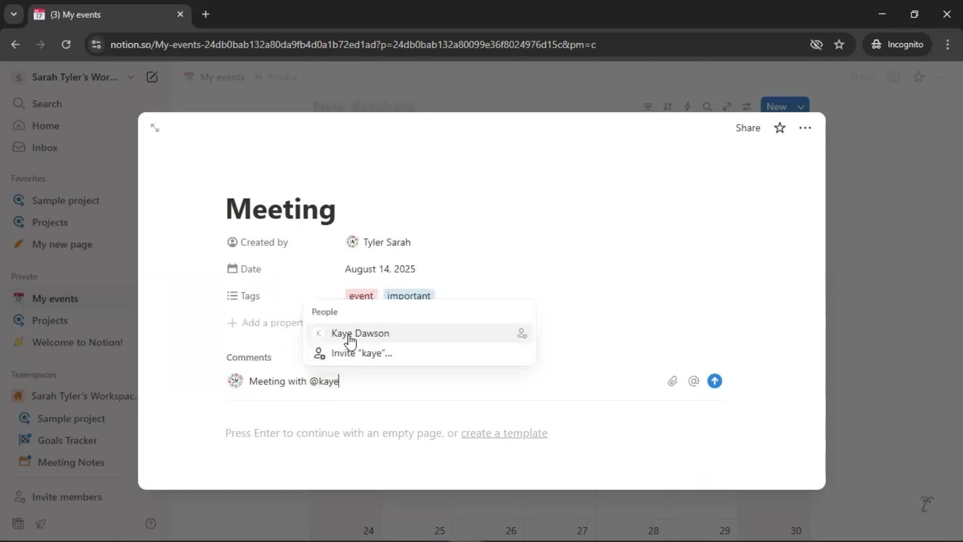Creating a calendar screenshot
