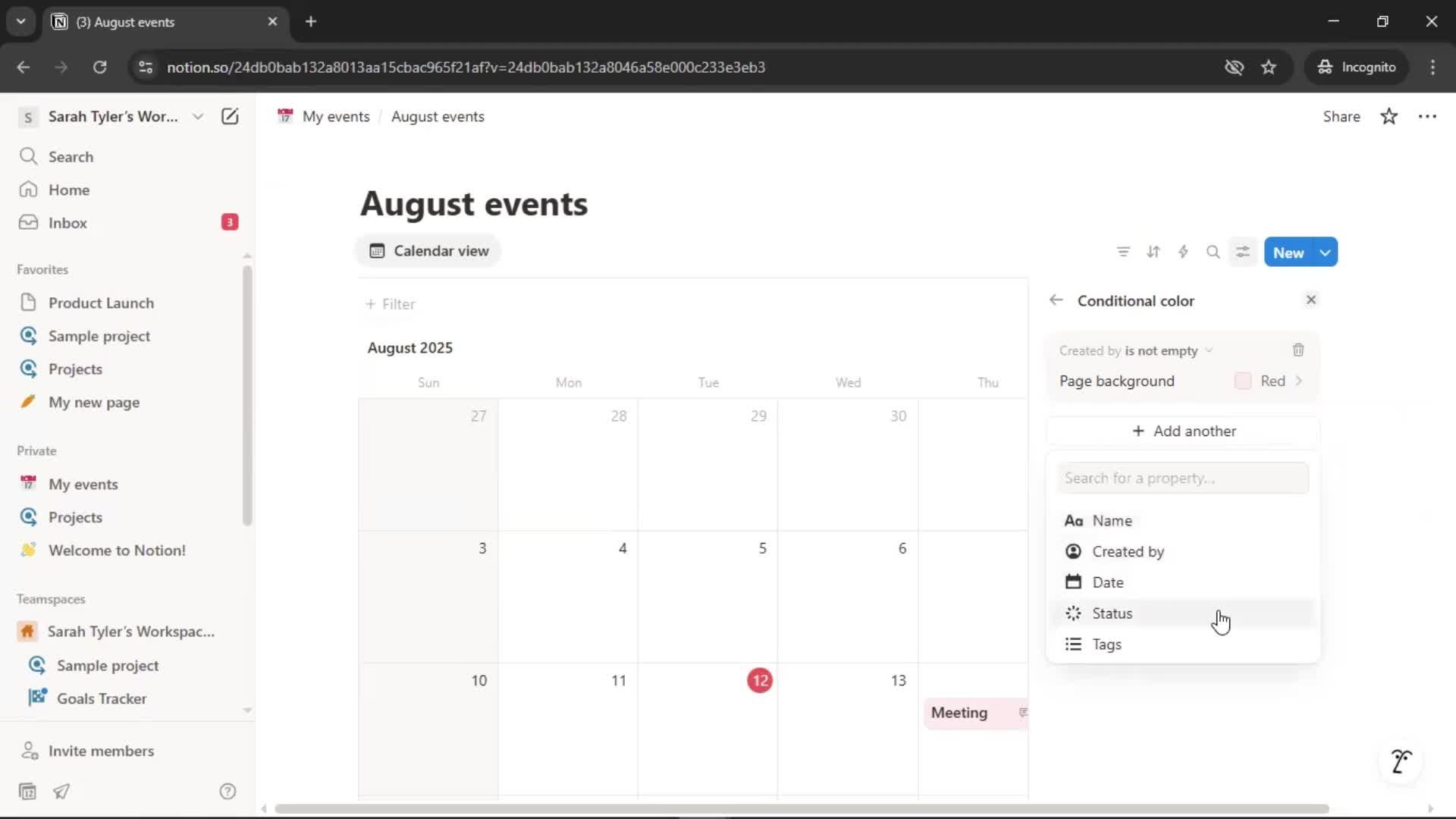 Creating a calendar screenshot