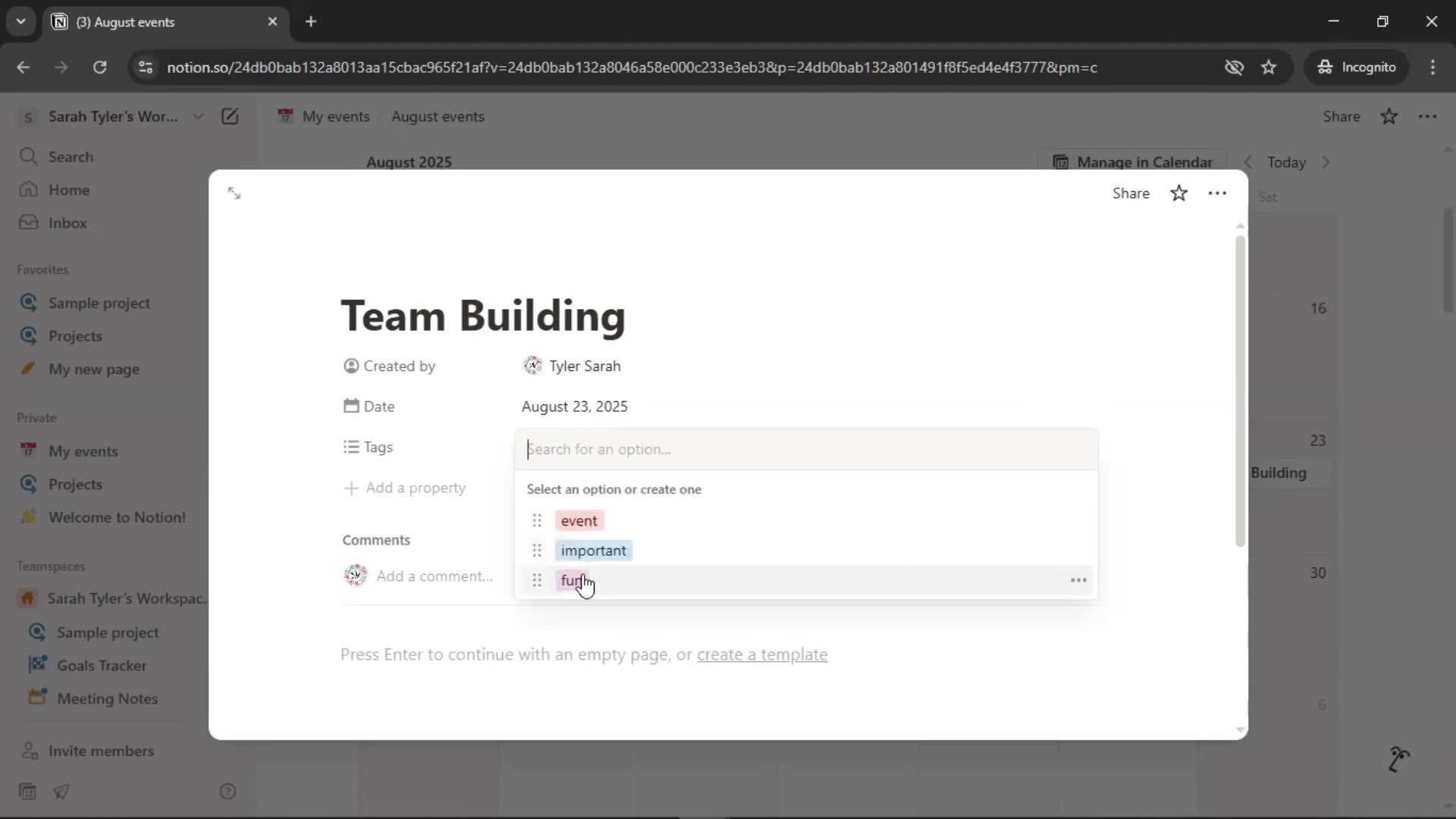 Creating a calendar screenshot