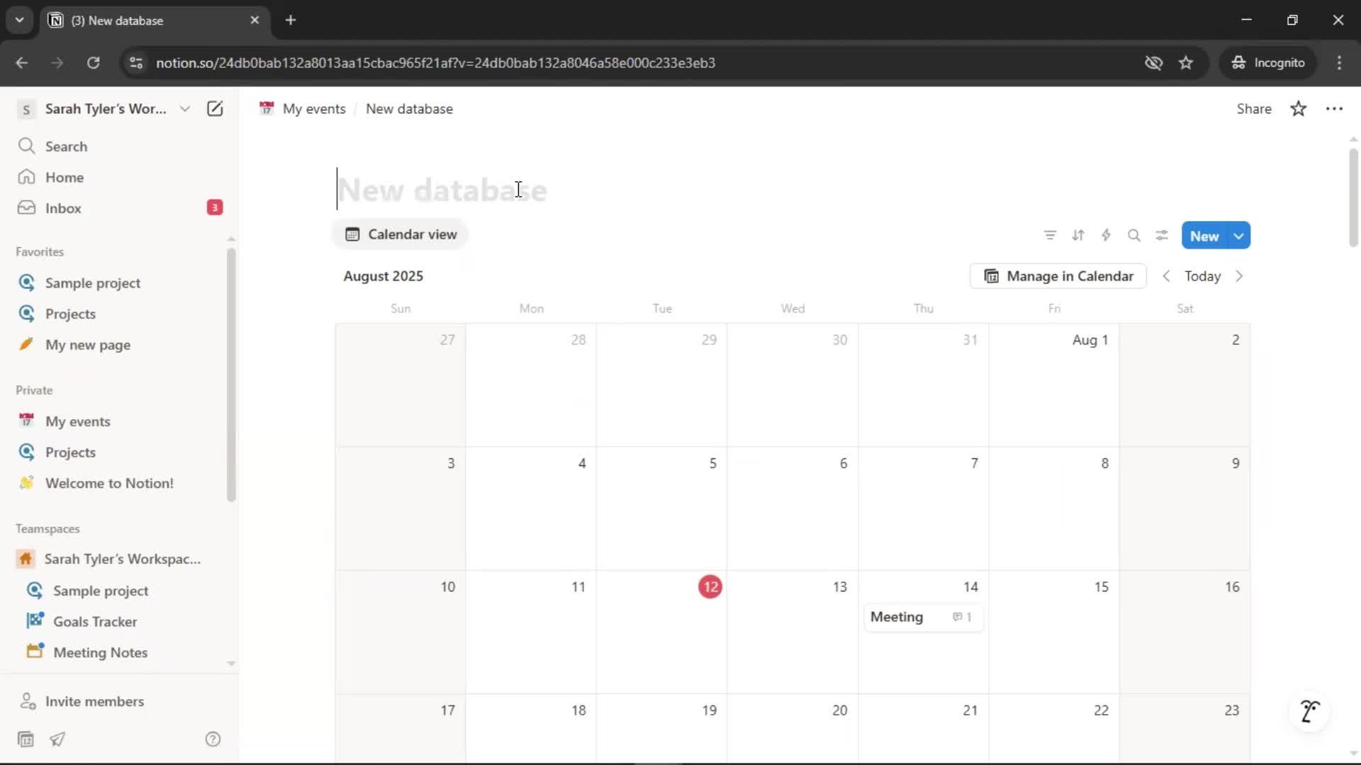 Creating a calendar screenshot