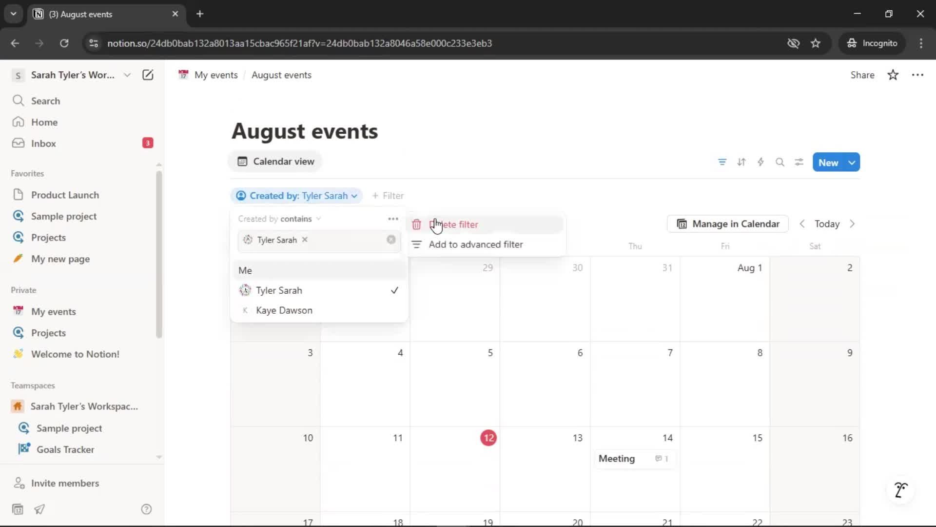 Creating a calendar screenshot