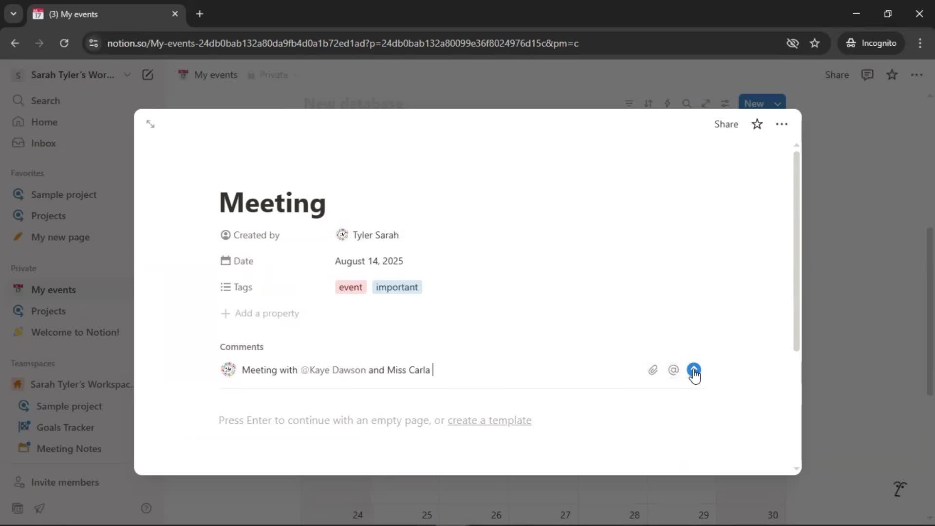 Creating a calendar screenshot