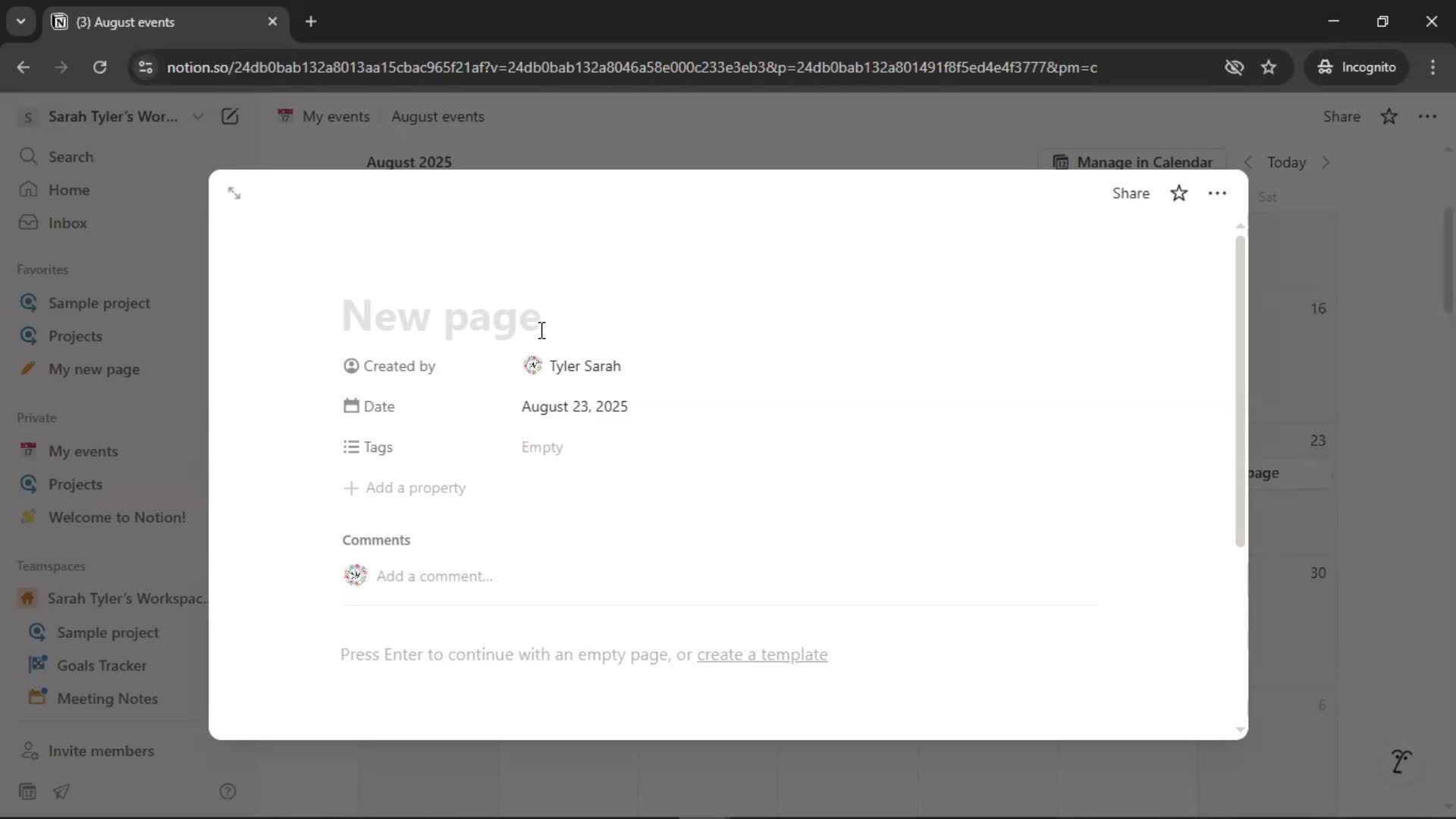 Creating a calendar screenshot