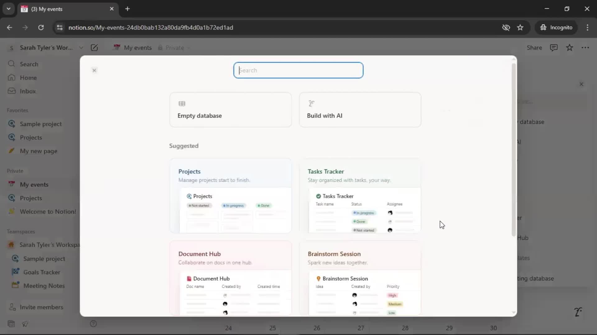 Creating a calendar screenshot