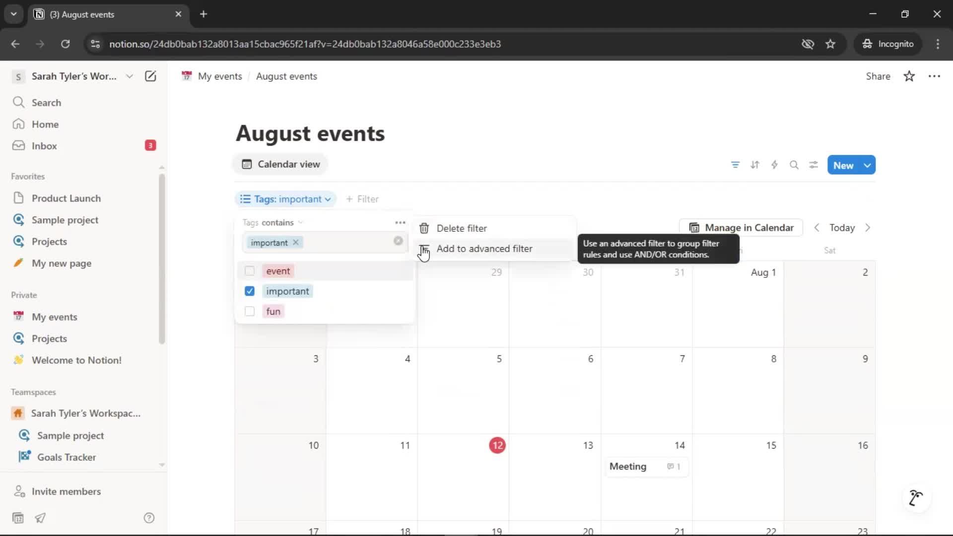 Creating a calendar screenshot