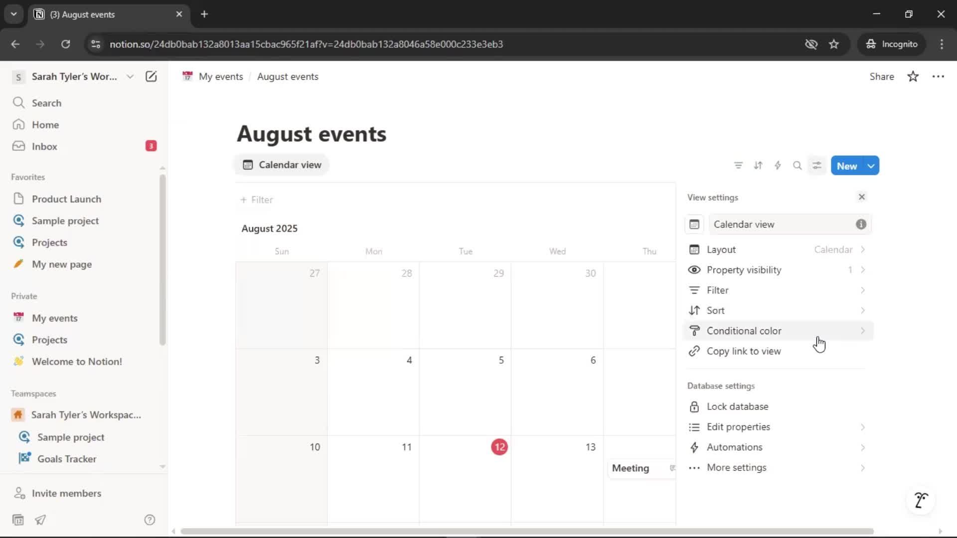 Creating a calendar screenshot
