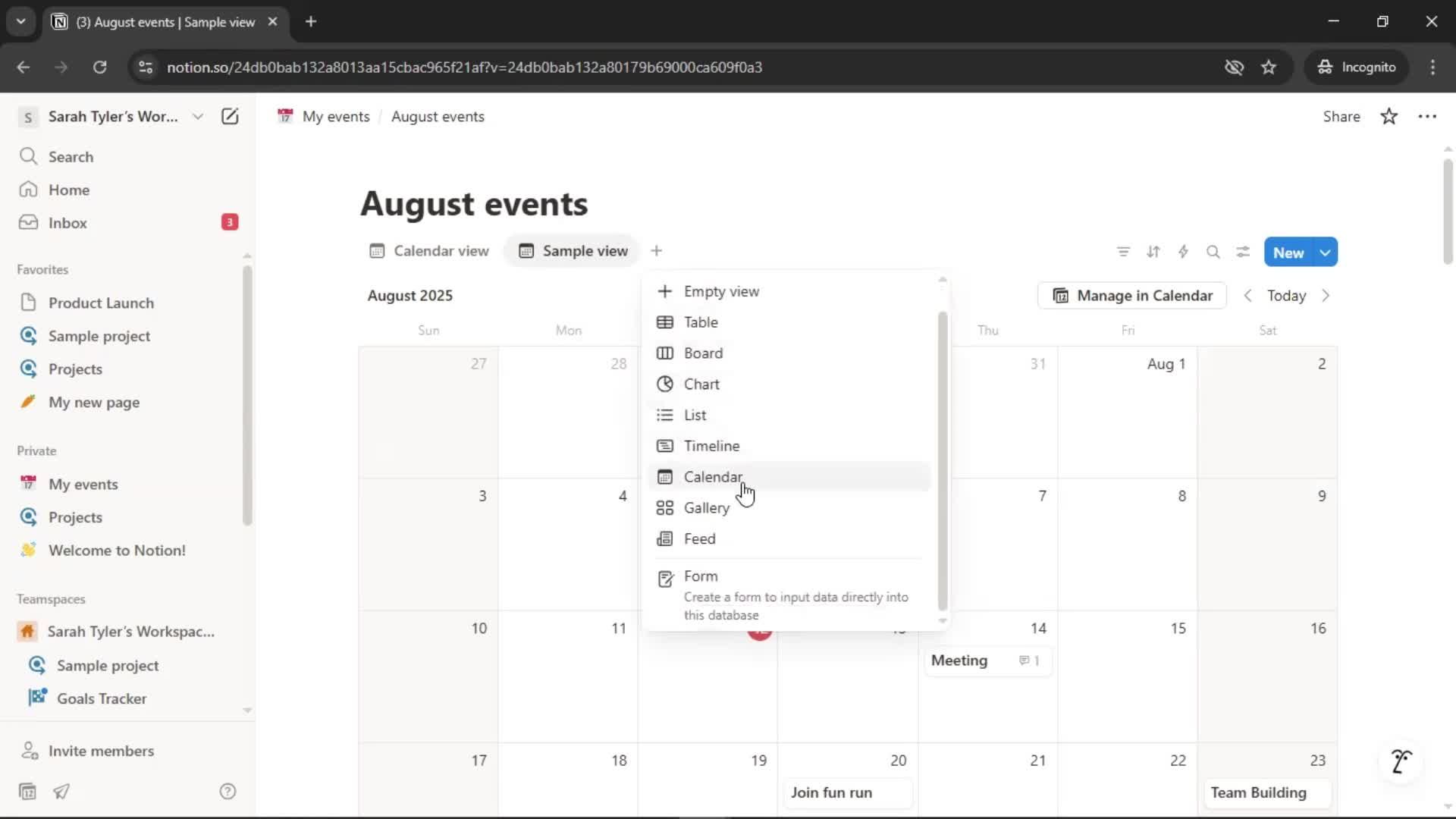 Creating a calendar screenshot