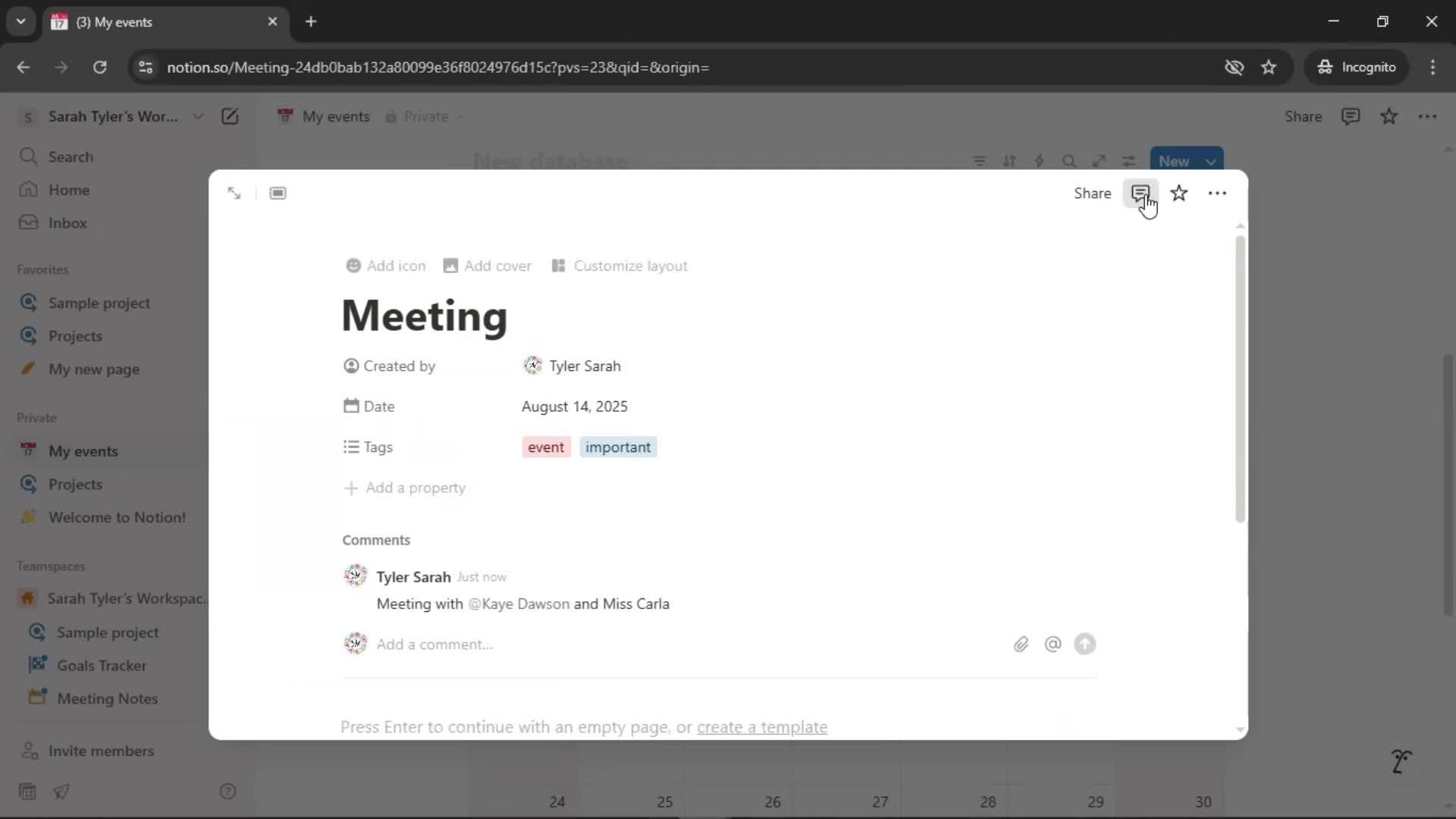 Creating a calendar screenshot