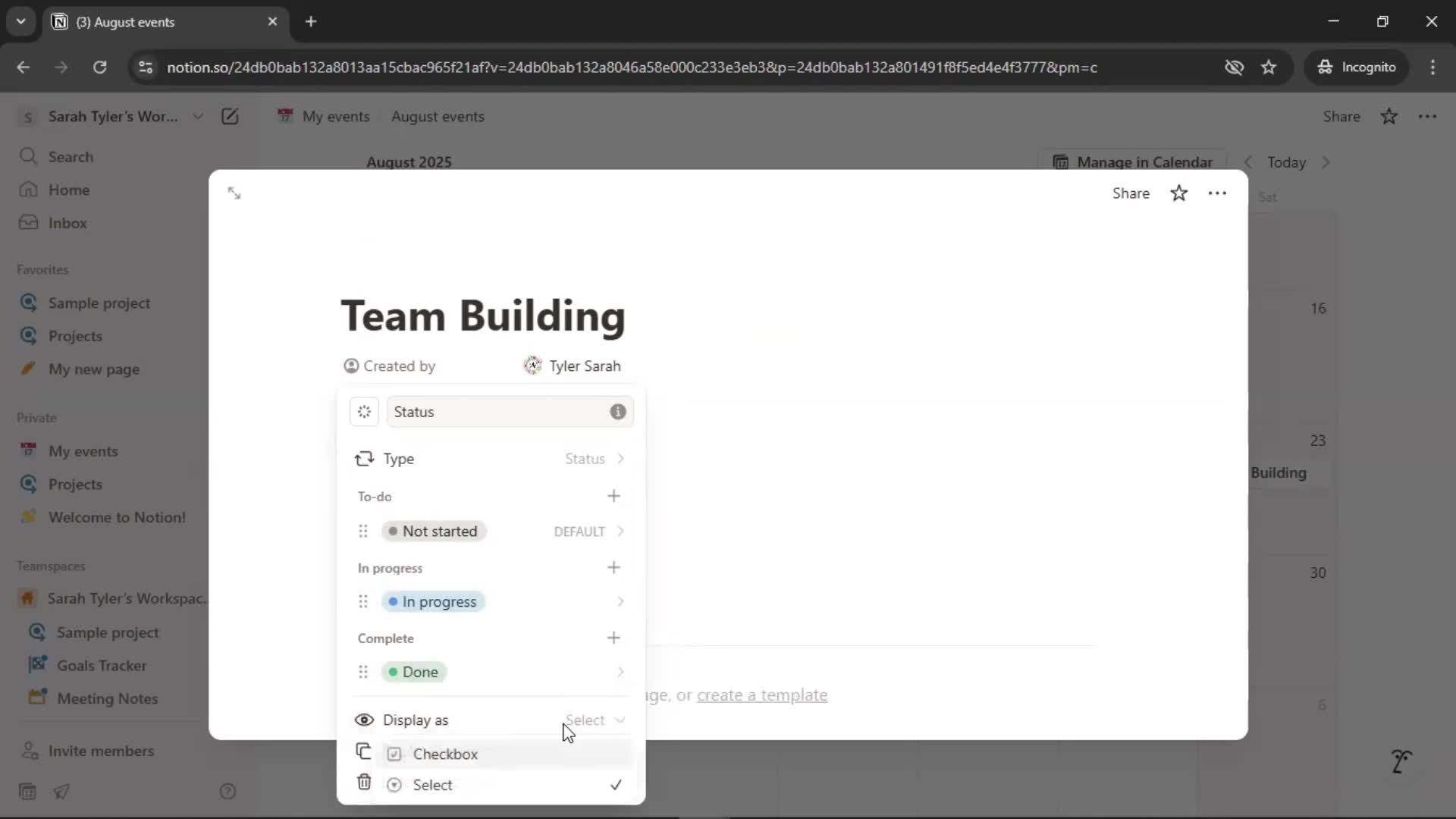 Creating a calendar screenshot