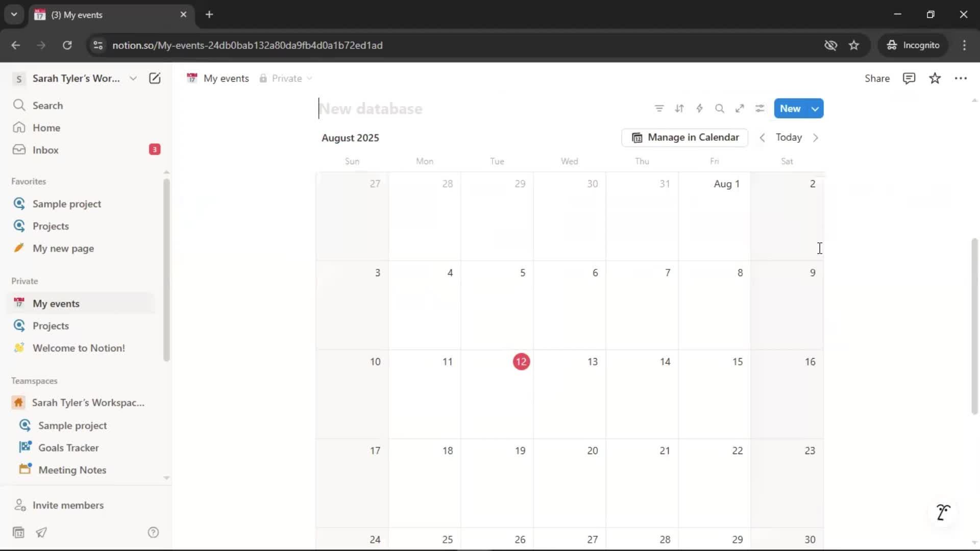 Creating a calendar screenshot