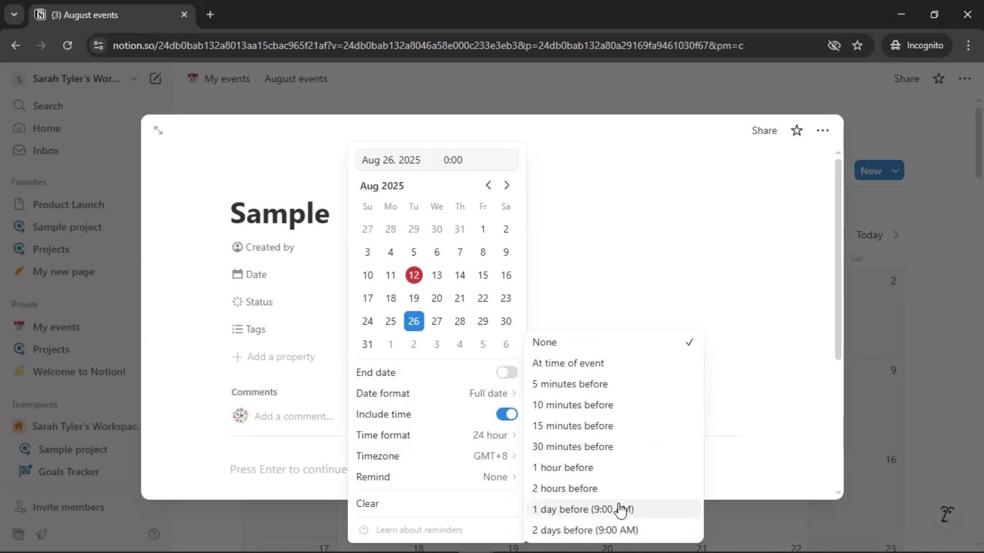 Creating a calendar screenshot