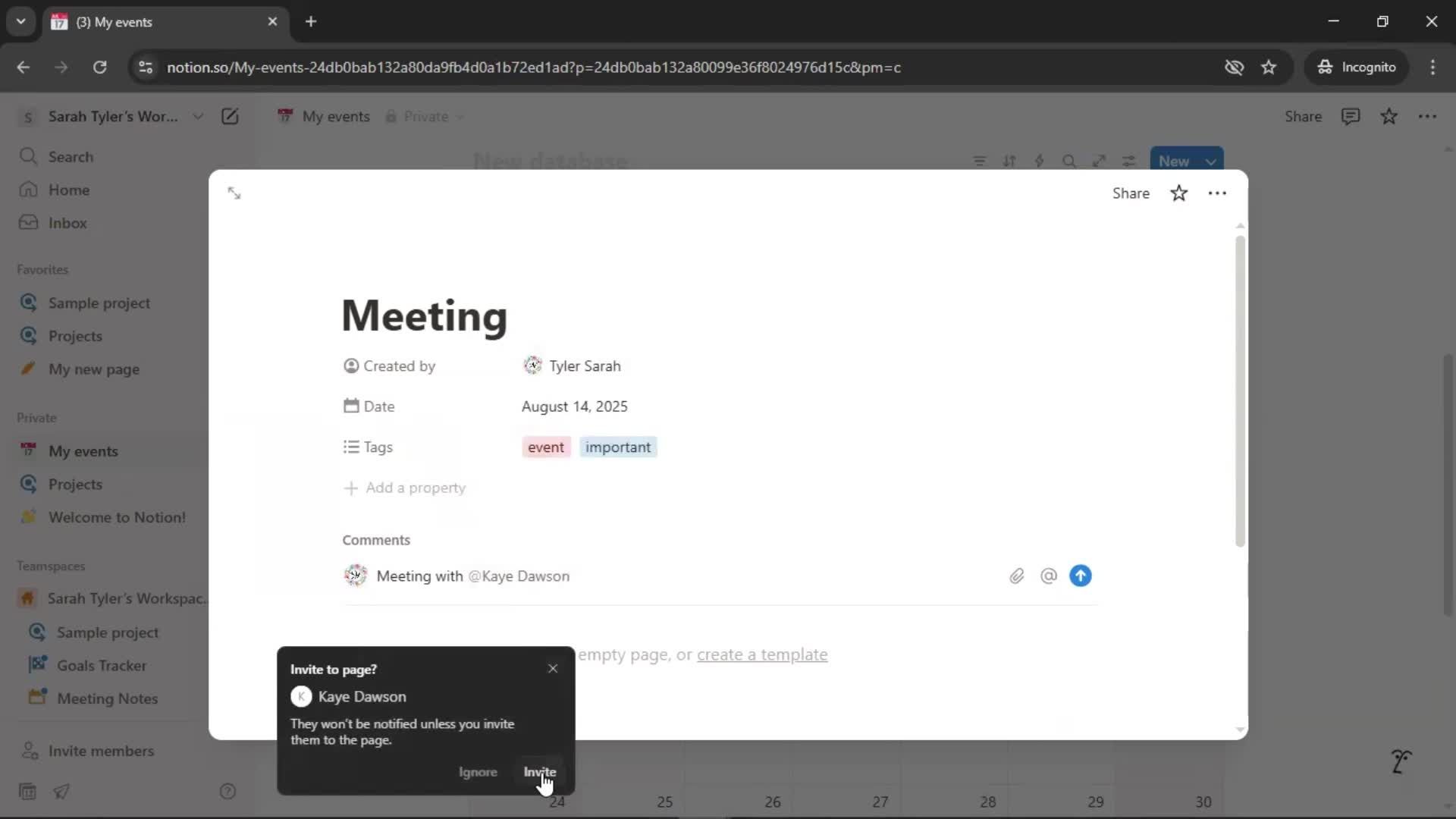 Creating a calendar screenshot