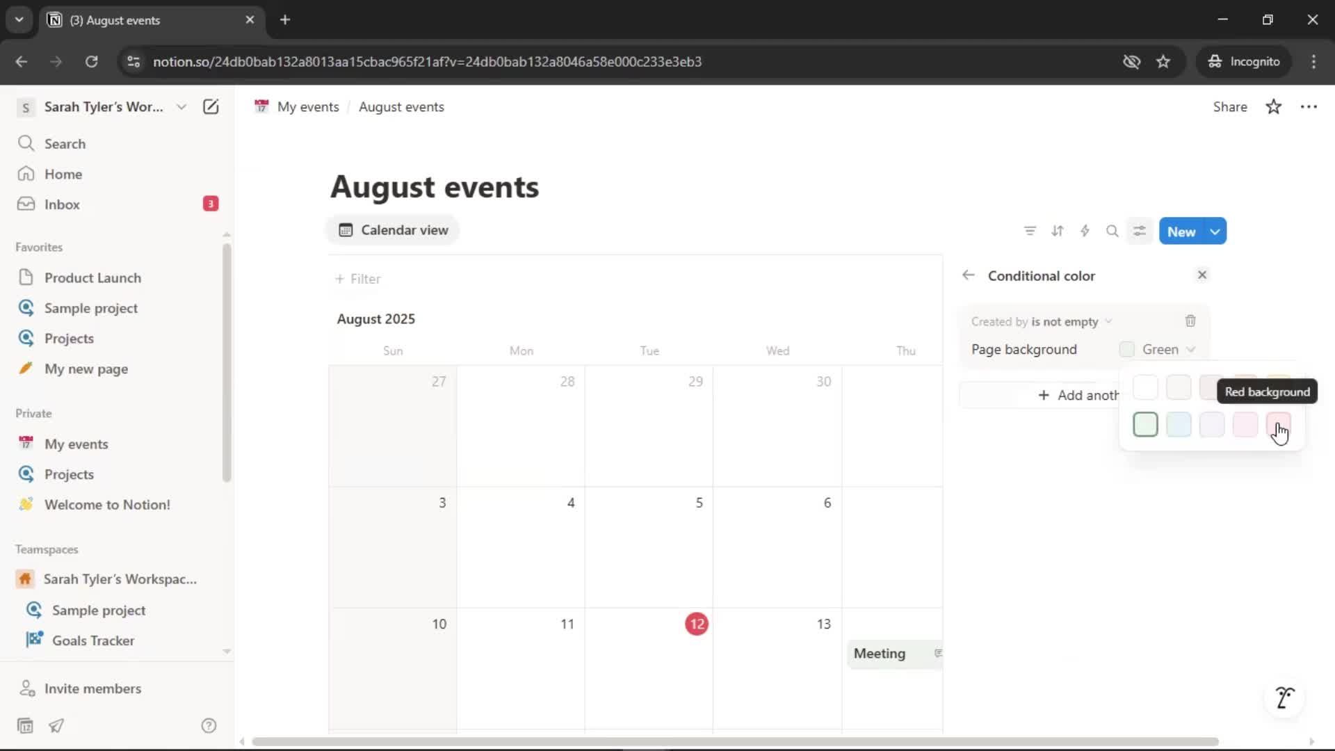 Creating a calendar screenshot