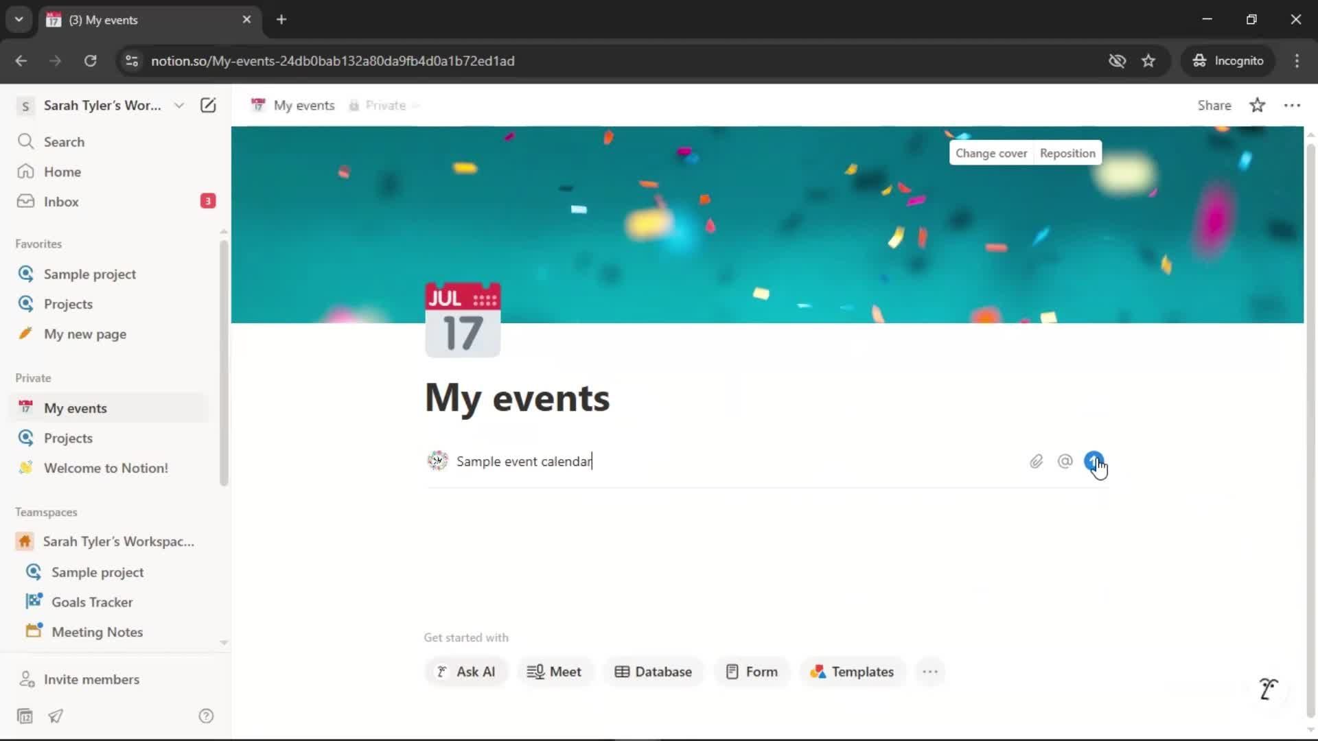Creating a calendar screenshot