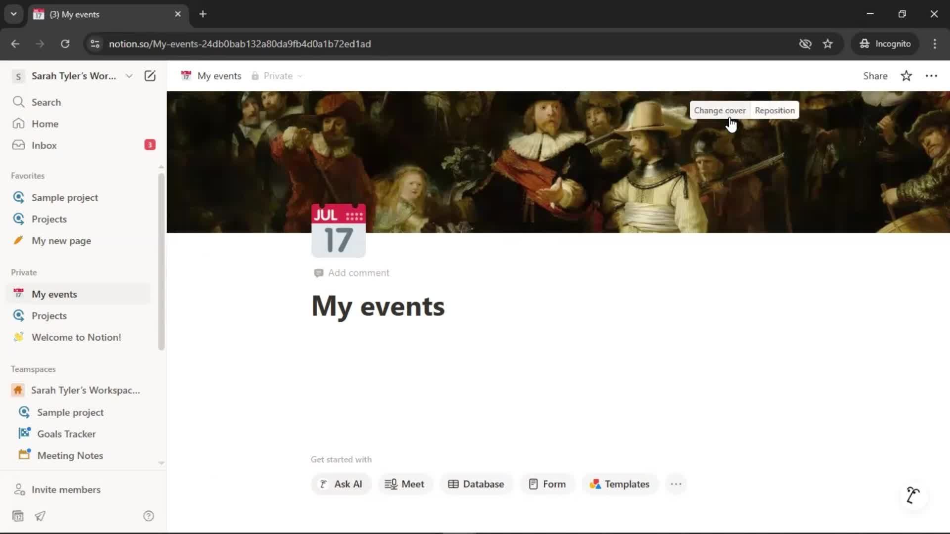 Creating a calendar screenshot