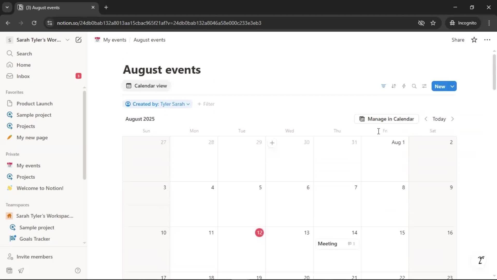 Creating a calendar screenshot