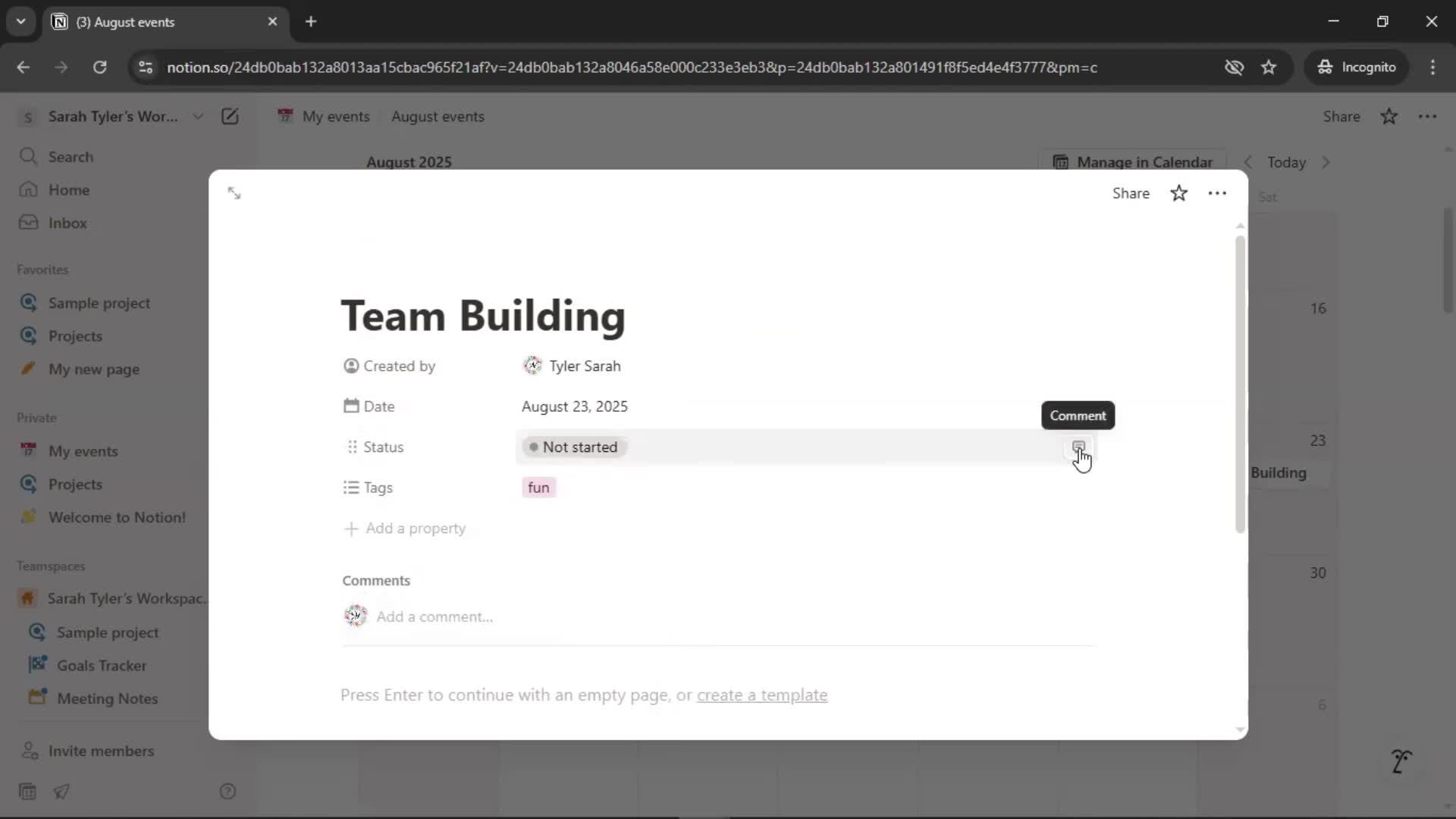 Creating a calendar screenshot