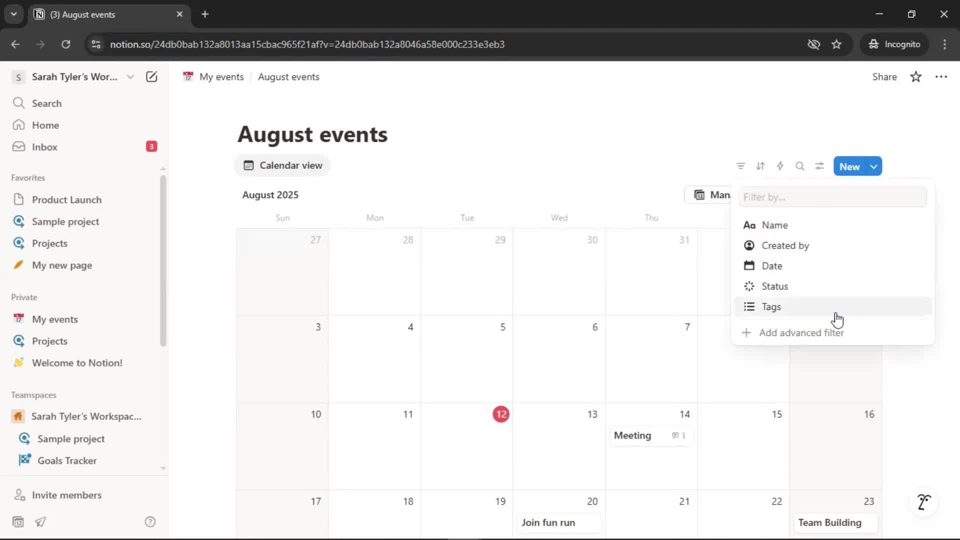 Creating a calendar screenshot
