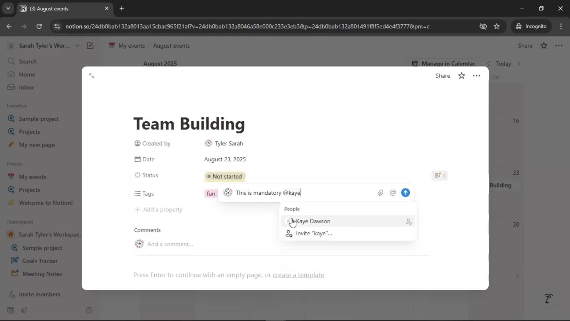 Creating a calendar screenshot