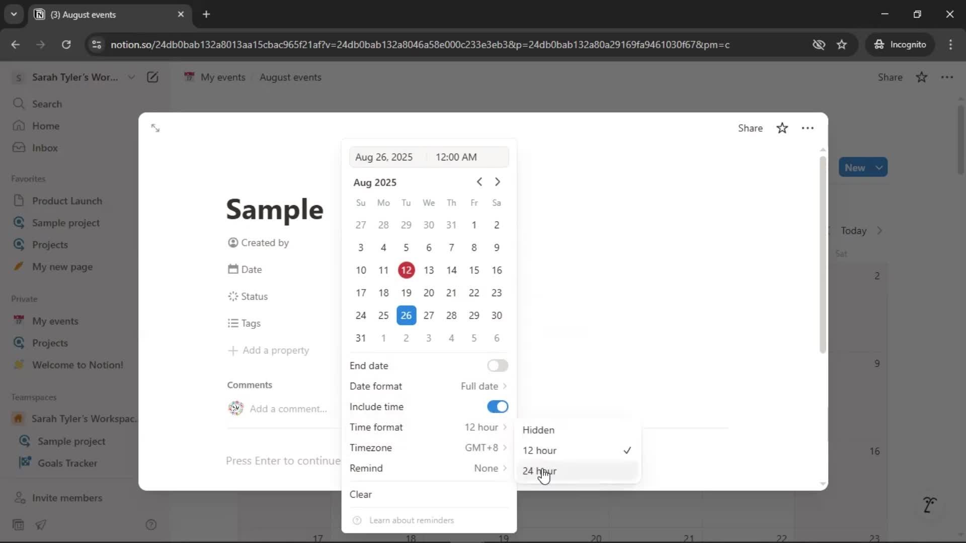 Creating a calendar screenshot