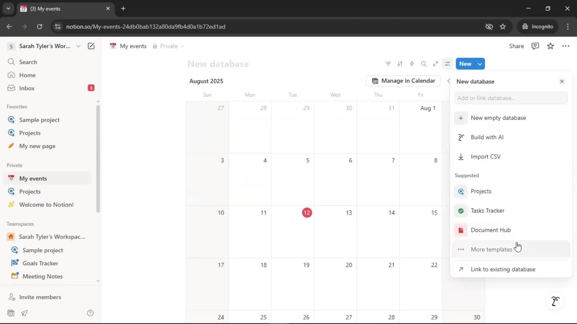 Creating a calendar screenshot
