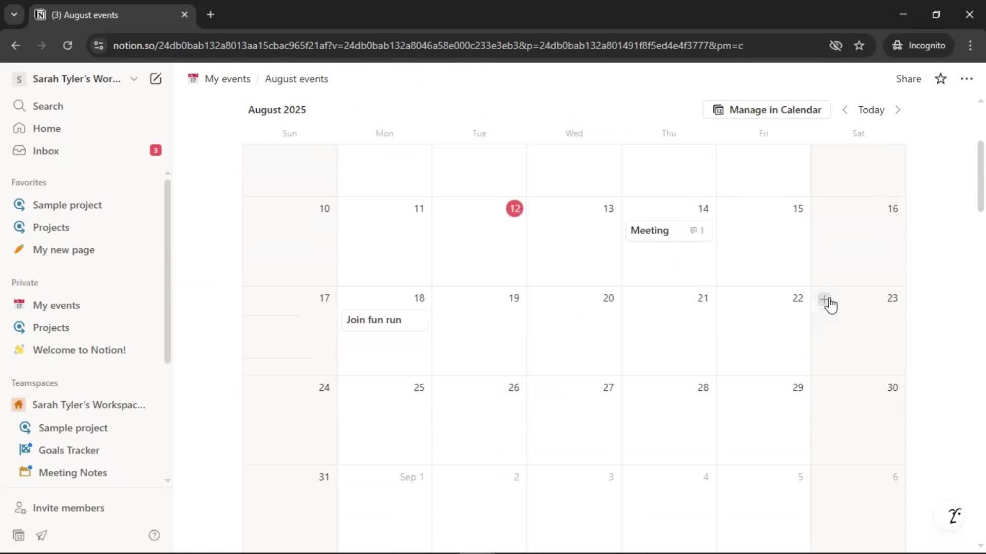 Creating a calendar screenshot