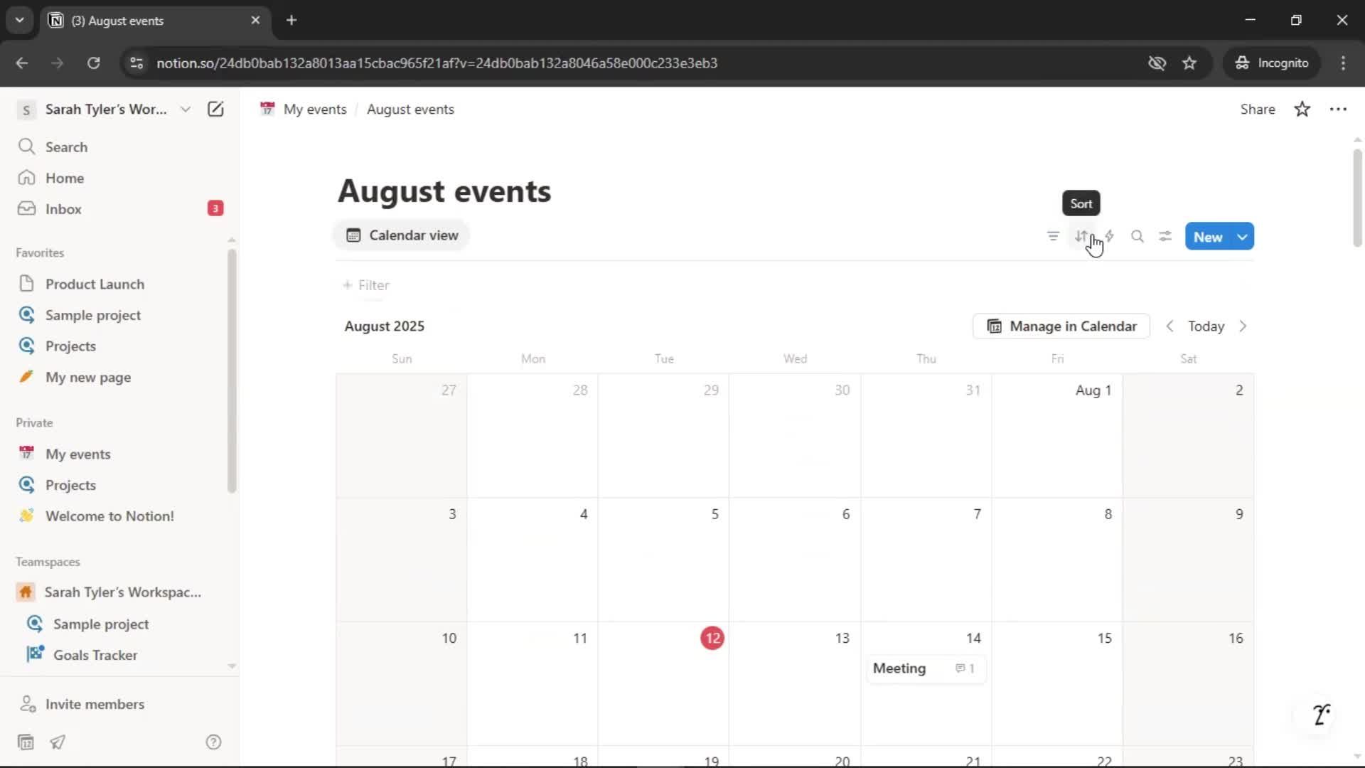Creating a calendar screenshot