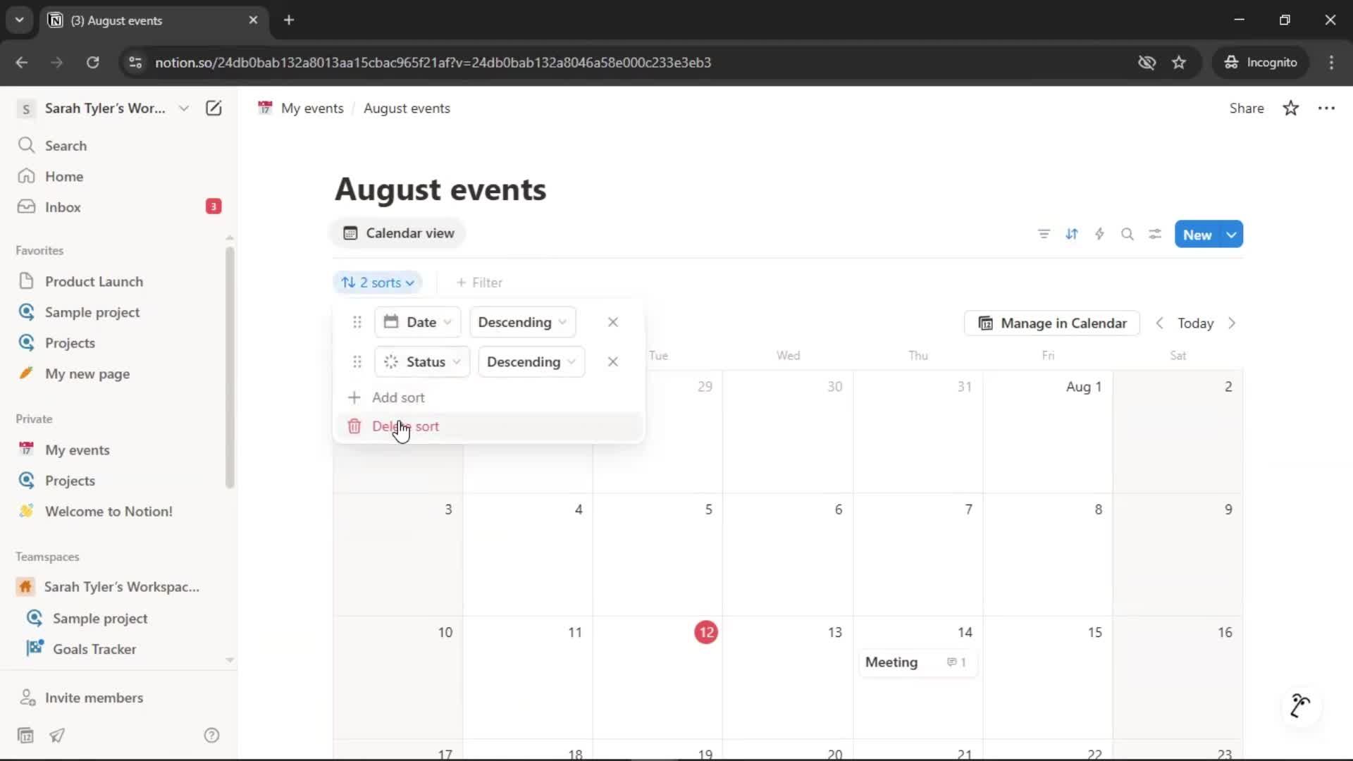 Creating a calendar screenshot