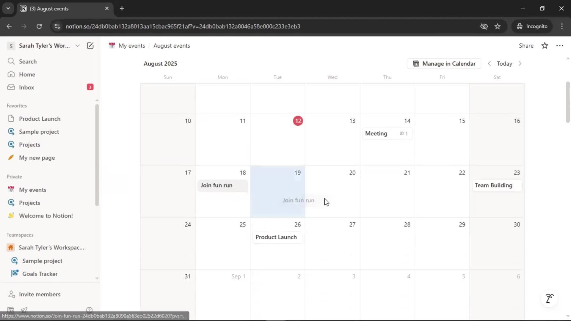 Creating a calendar screenshot