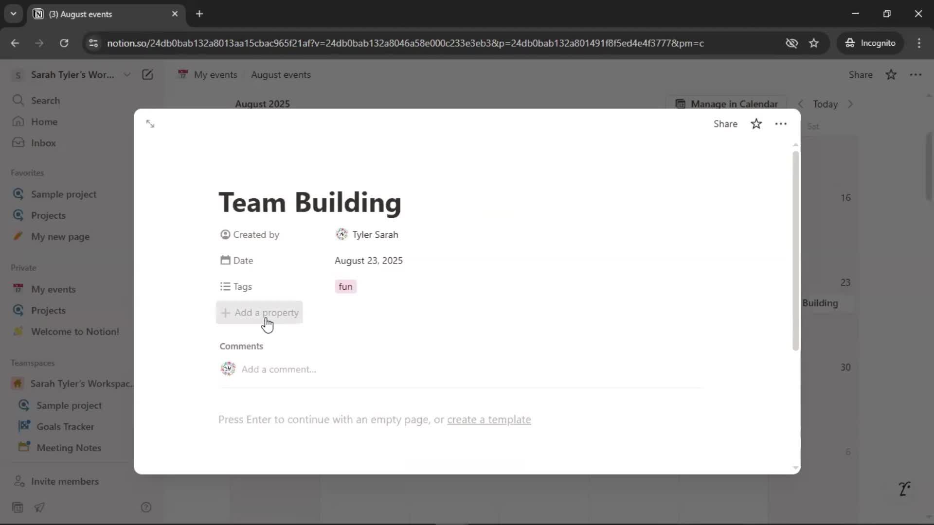 Creating a calendar screenshot