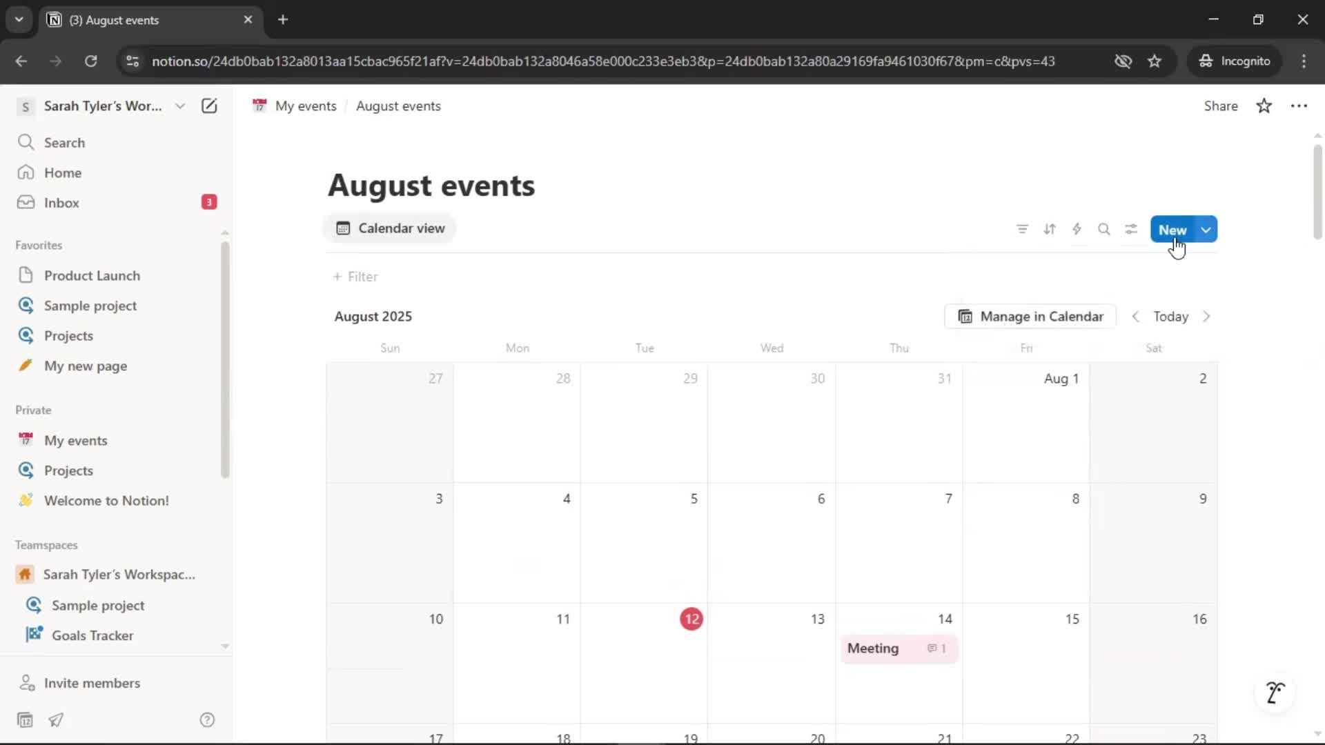 Creating a calendar screenshot